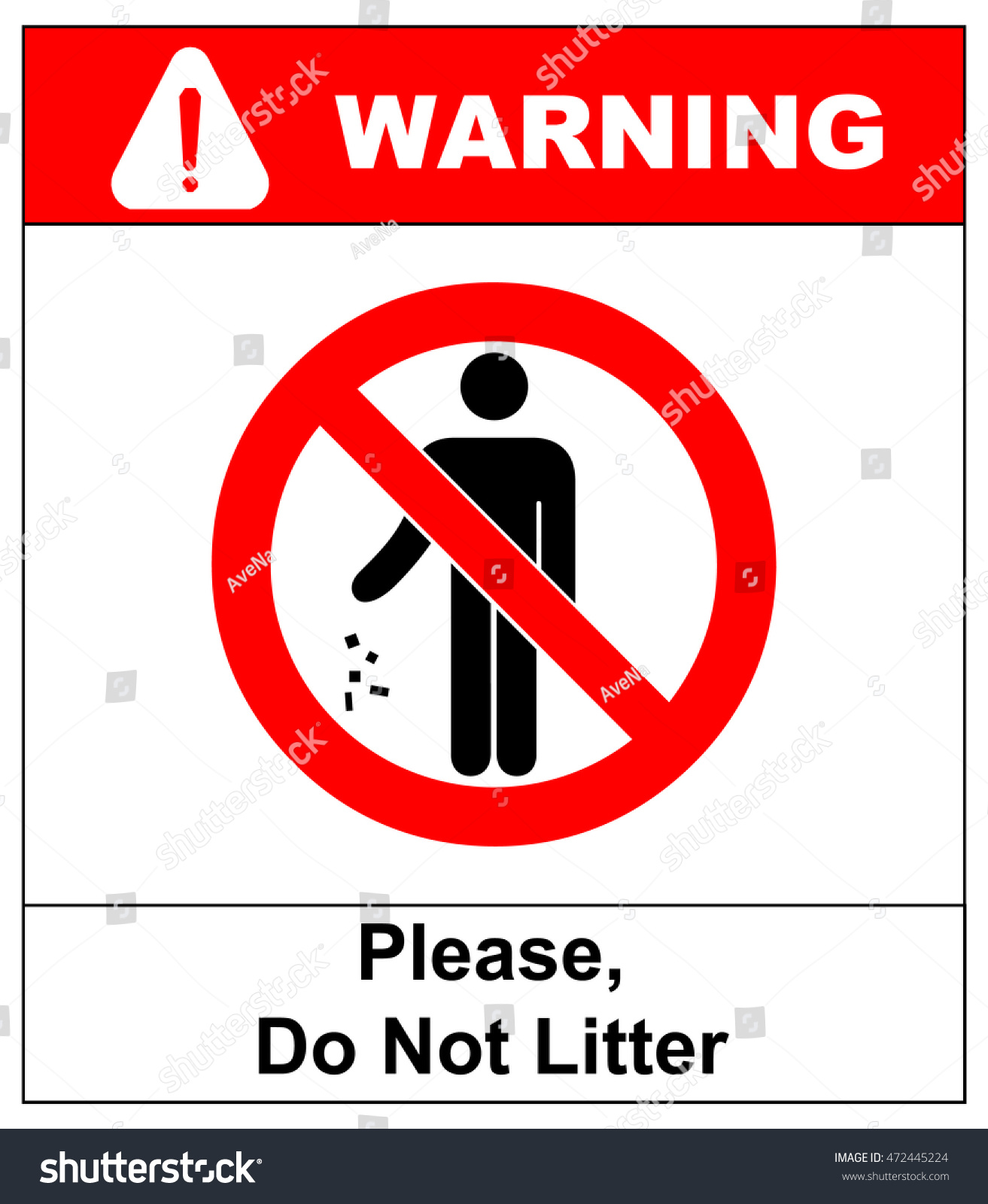 No Littering Sign Vector Illustration Do Stock Vector (Royalty Free ...