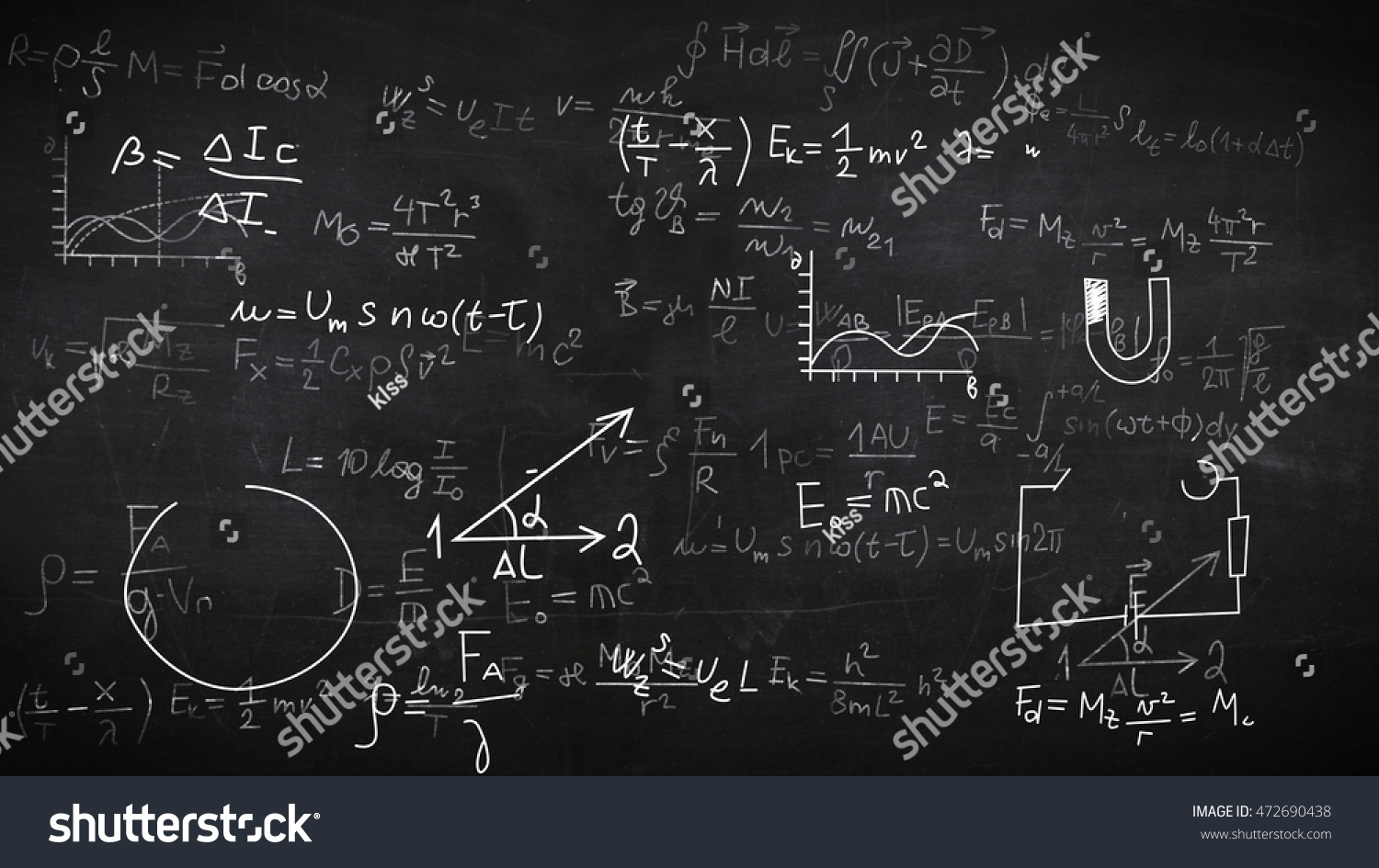 2d Illustration Background Physical Formulas Stock Illustration ...