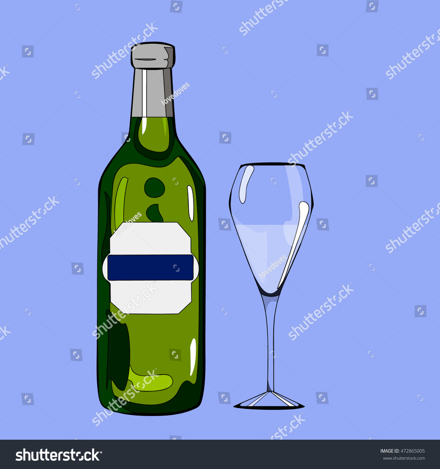 Illustration Cartoon Colorful Hand Drawn Bottle Stock Vector (royalty 