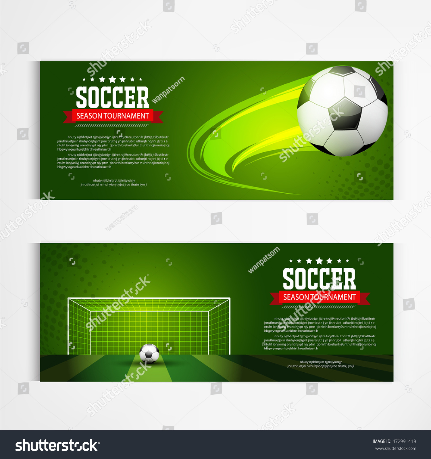 Soccer Tournament Modern Sport Banner Template Stock Vector (Royalty ...