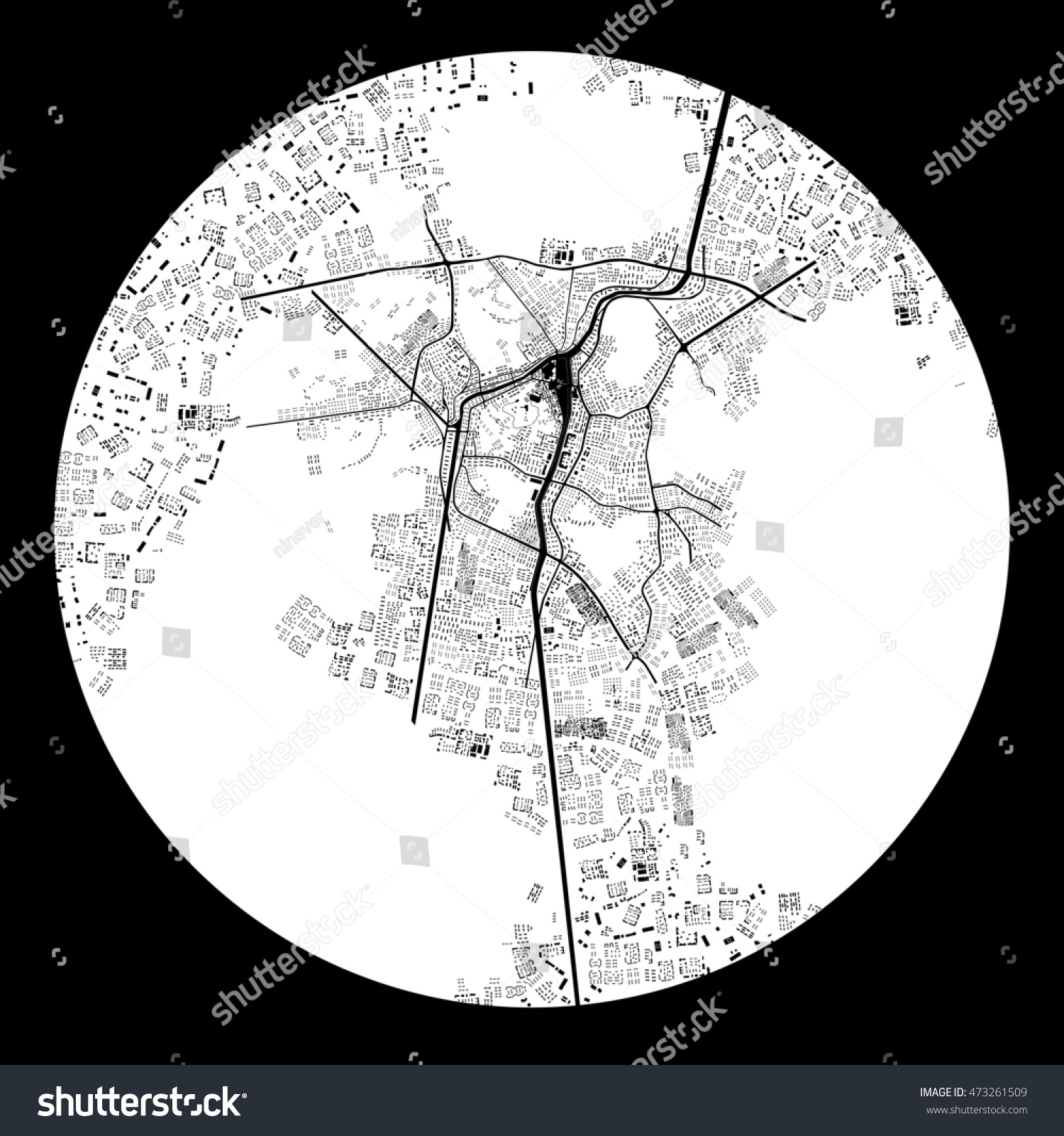 3d Illustration City Topography Black White Stock Illustration ...