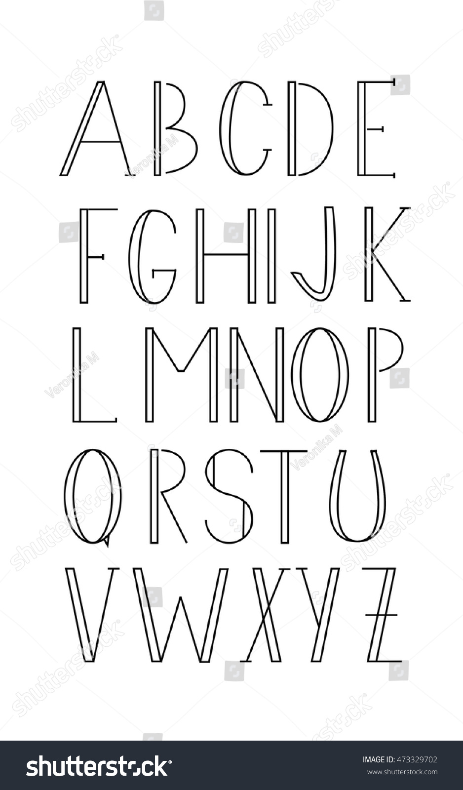 Digital Font English Alphabet Vector Stock Vector (royalty Free 