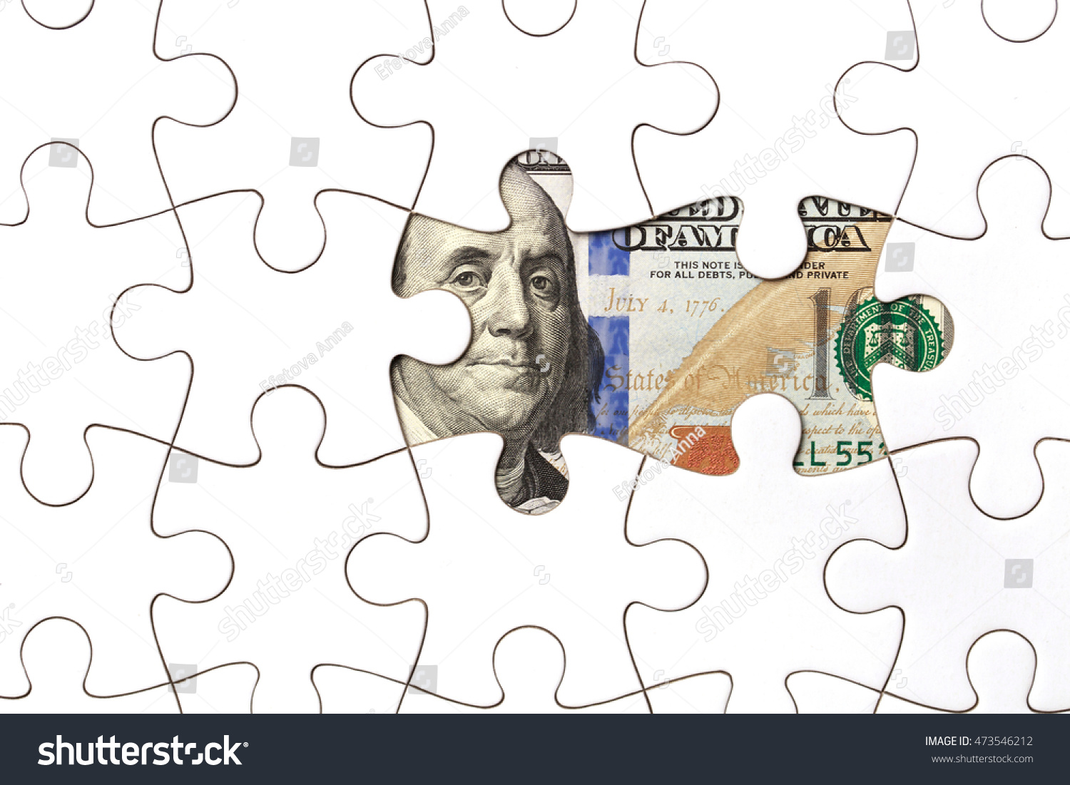 Collecting 100 Dollars Banknote Pieces Jigsaw Stock Photo 473546212 ...