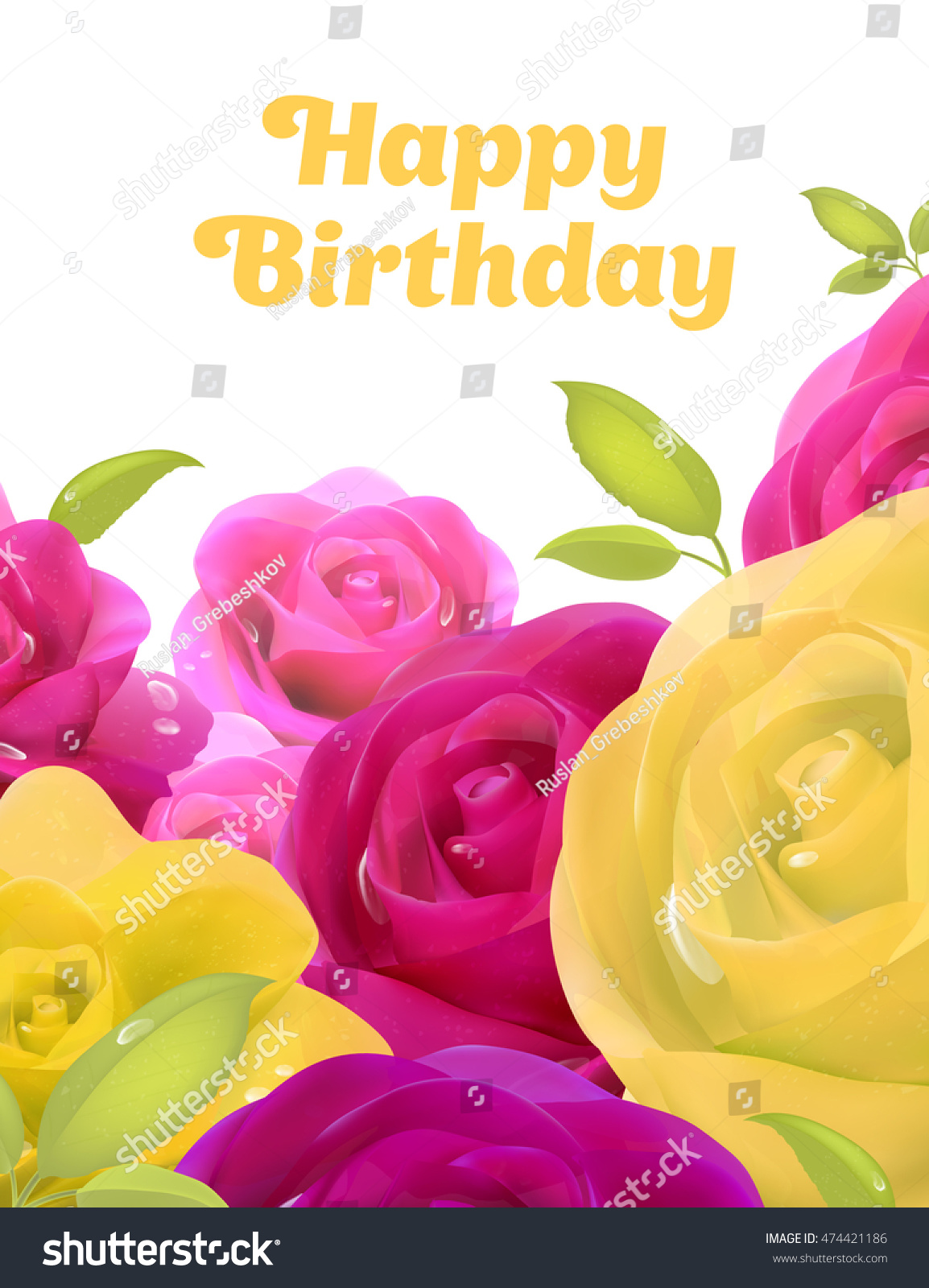 Details about   Happy Birthday Flowers Orange And Yellow Roses Floral Religious Greeting Card 