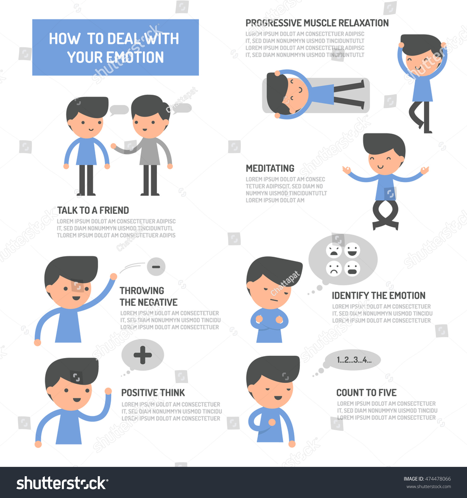 Emotions Infographics How Deal Your Emotion Stock Vector (Royalty Free ...