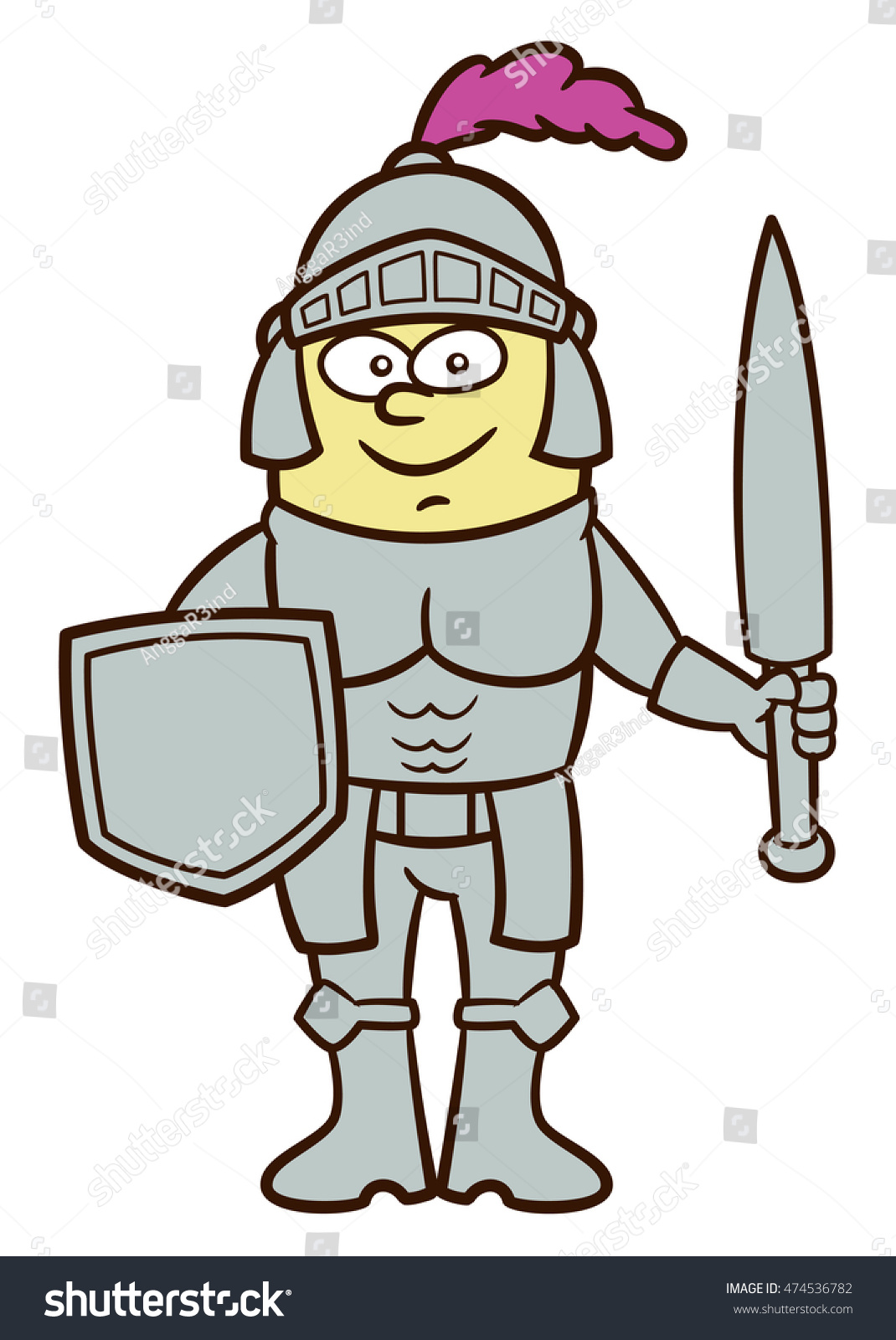 Knight Cartoon Character Stock Vector (Royalty Free) 474536782 ...