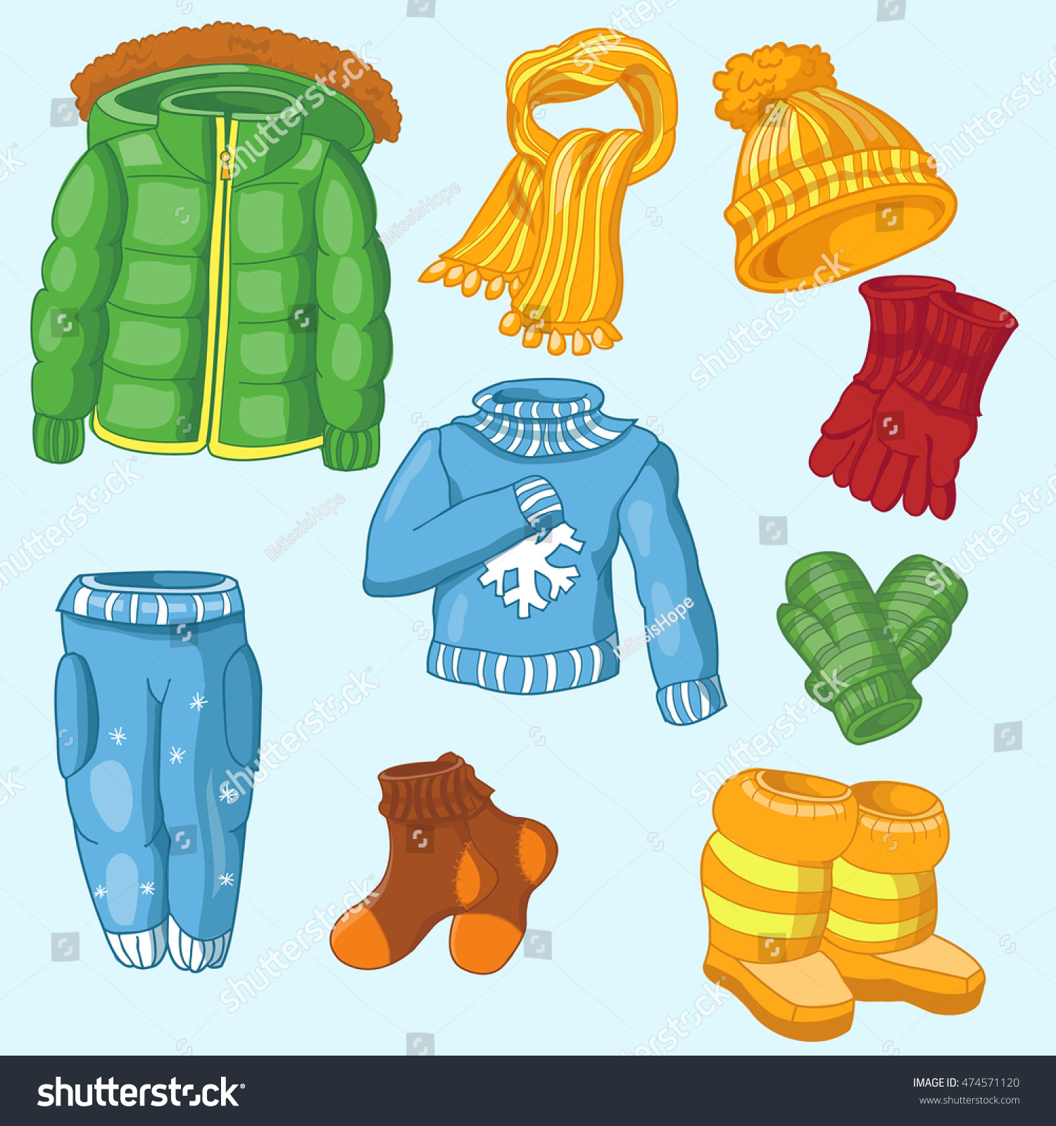 Зимняя одежда клипарт
