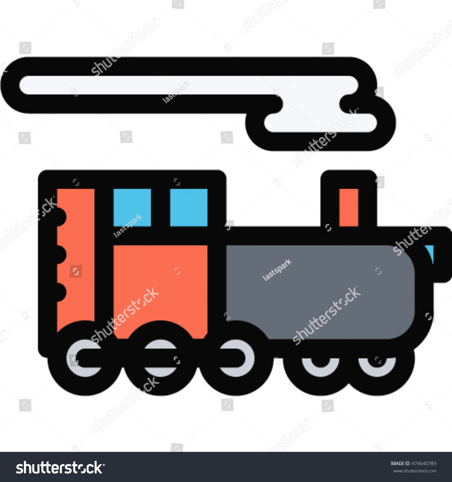 Locomotive Outline Icon Stock Vector (Royalty Free) 474640789 ...