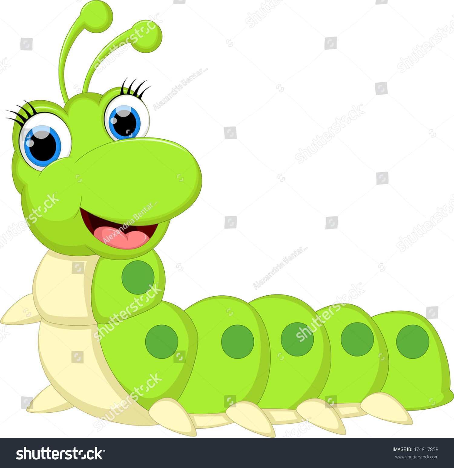 Cute Caterpillar Cartoon Stock Vector (Royalty Free) 474817858 ...