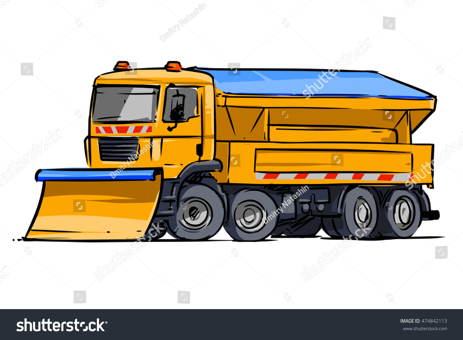 Snow Plow Truck Illustration Stock Vector (Royalty Free) 474842113 ...