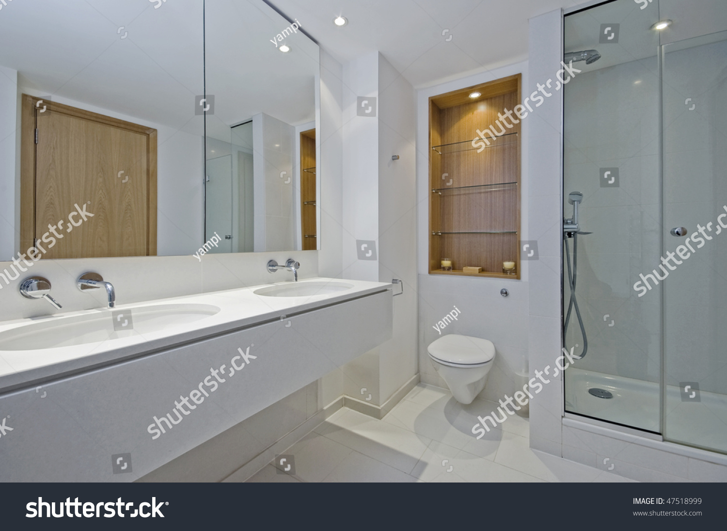 Luxury Ensuite Bathroom Dual Hand Wash Stock Photo 47518999 