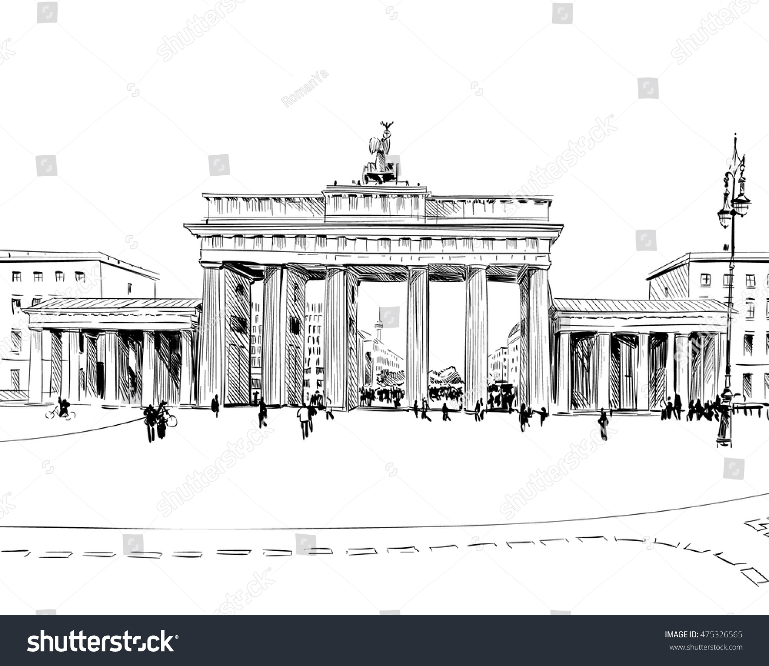 Бранденбургские ворота Берлин раскраска