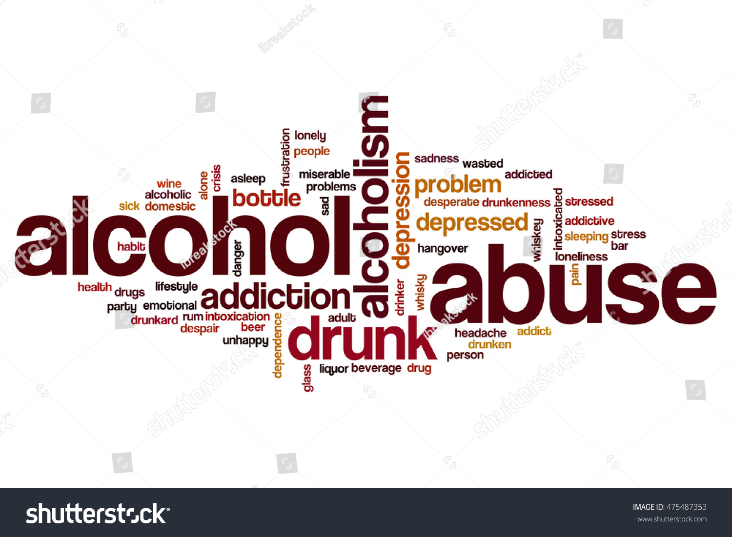 Alcohol Abuse Word Cloud Concept Stock Illustration 475487353 ...