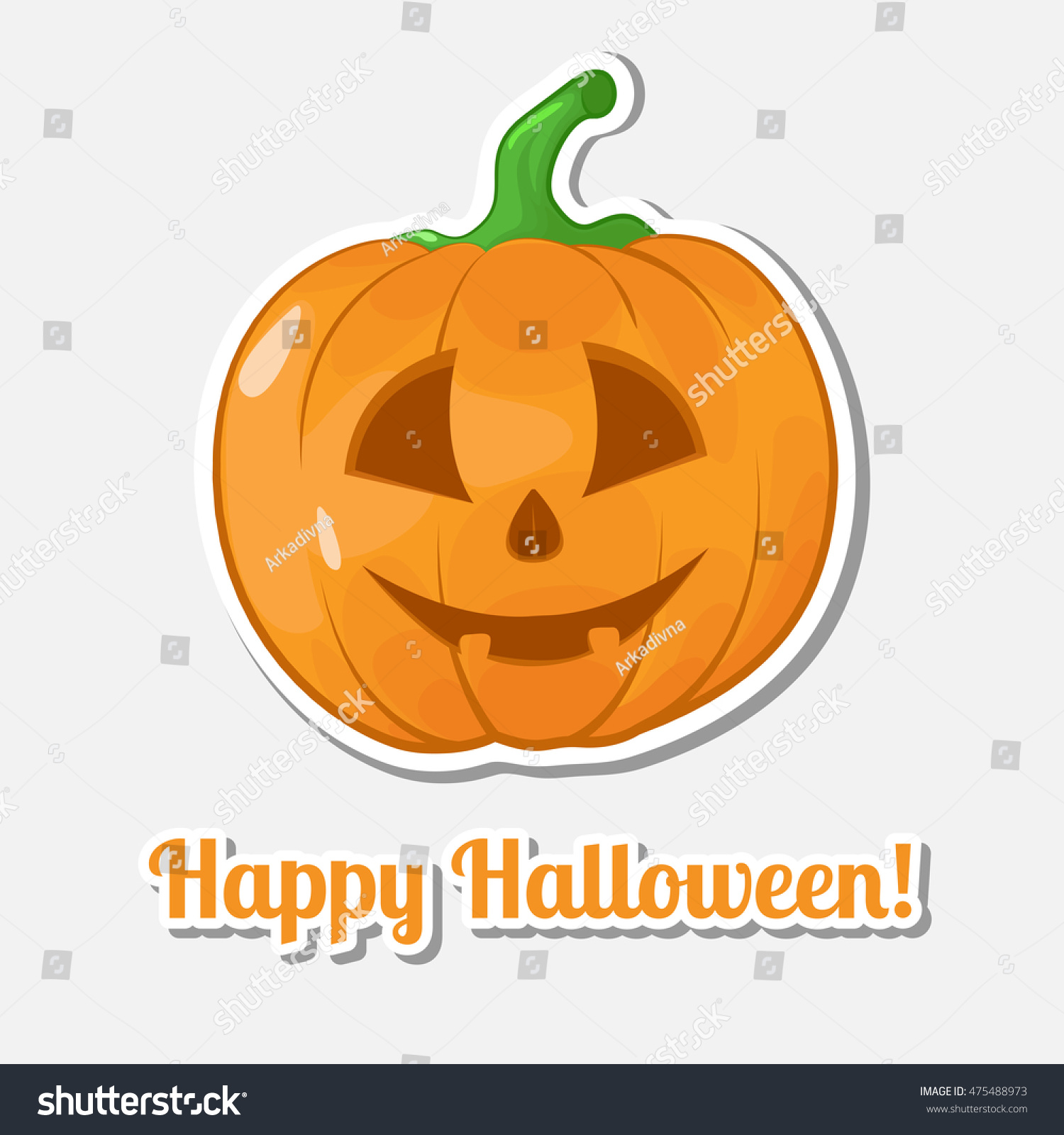 Sticker Halloween Pumpkin Happy Halloween Vector Stock Vector (Royalty ...