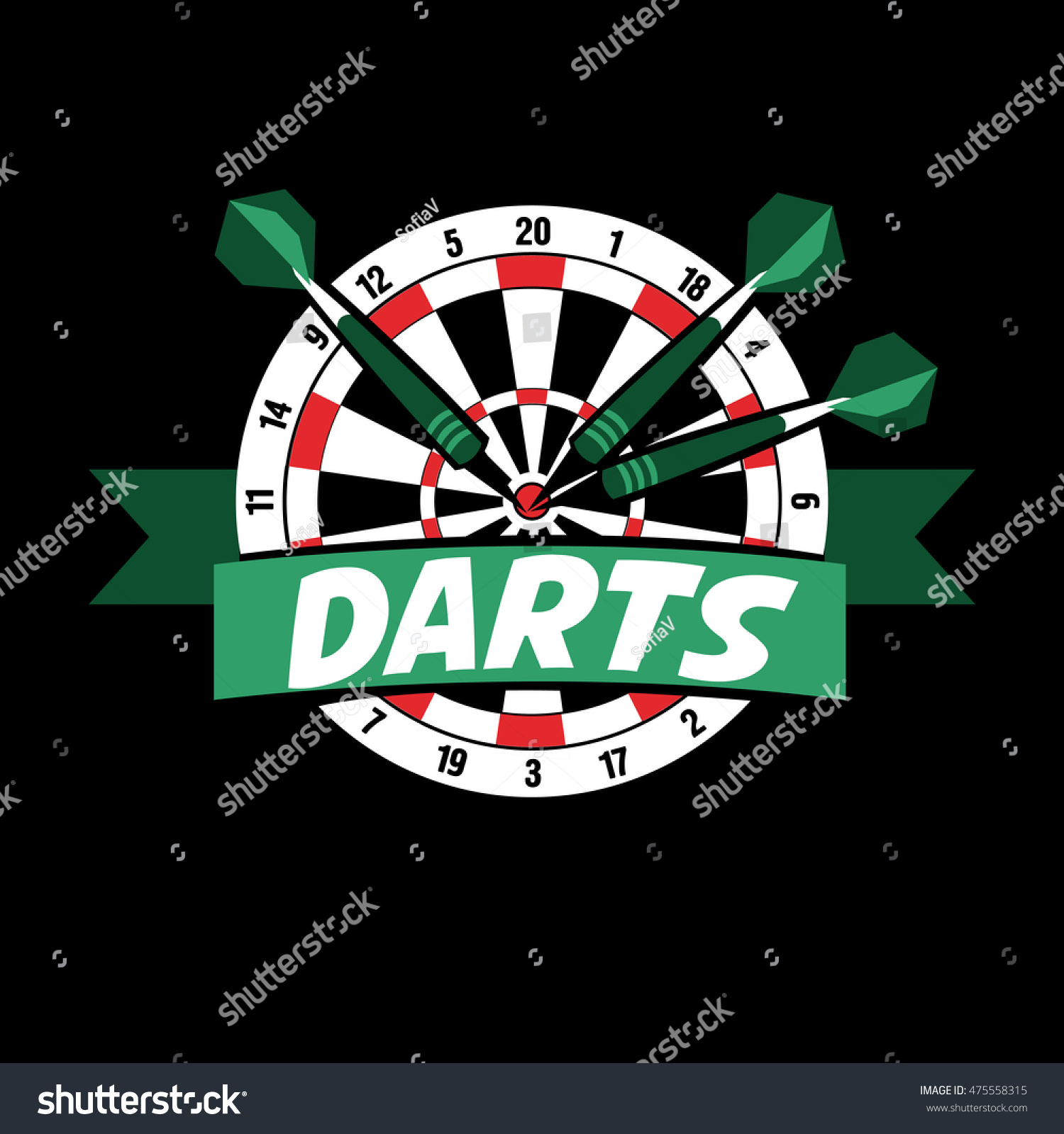 Darts Label Badge Logo Sporting Symbols Stock Vector (Royalty Free ...