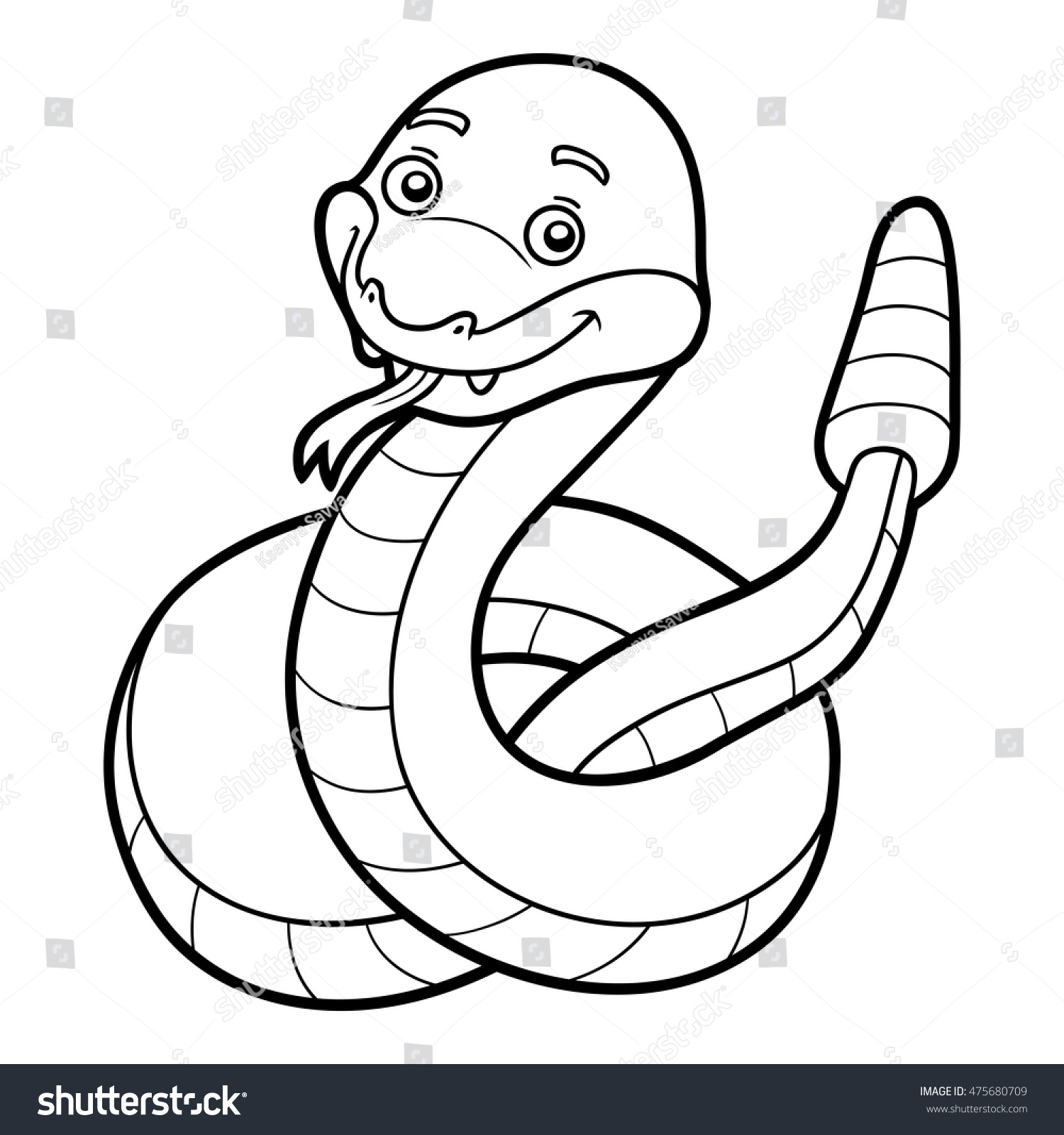 Coloring Book Children Rattlesnake Stock Vector (royalty Free 