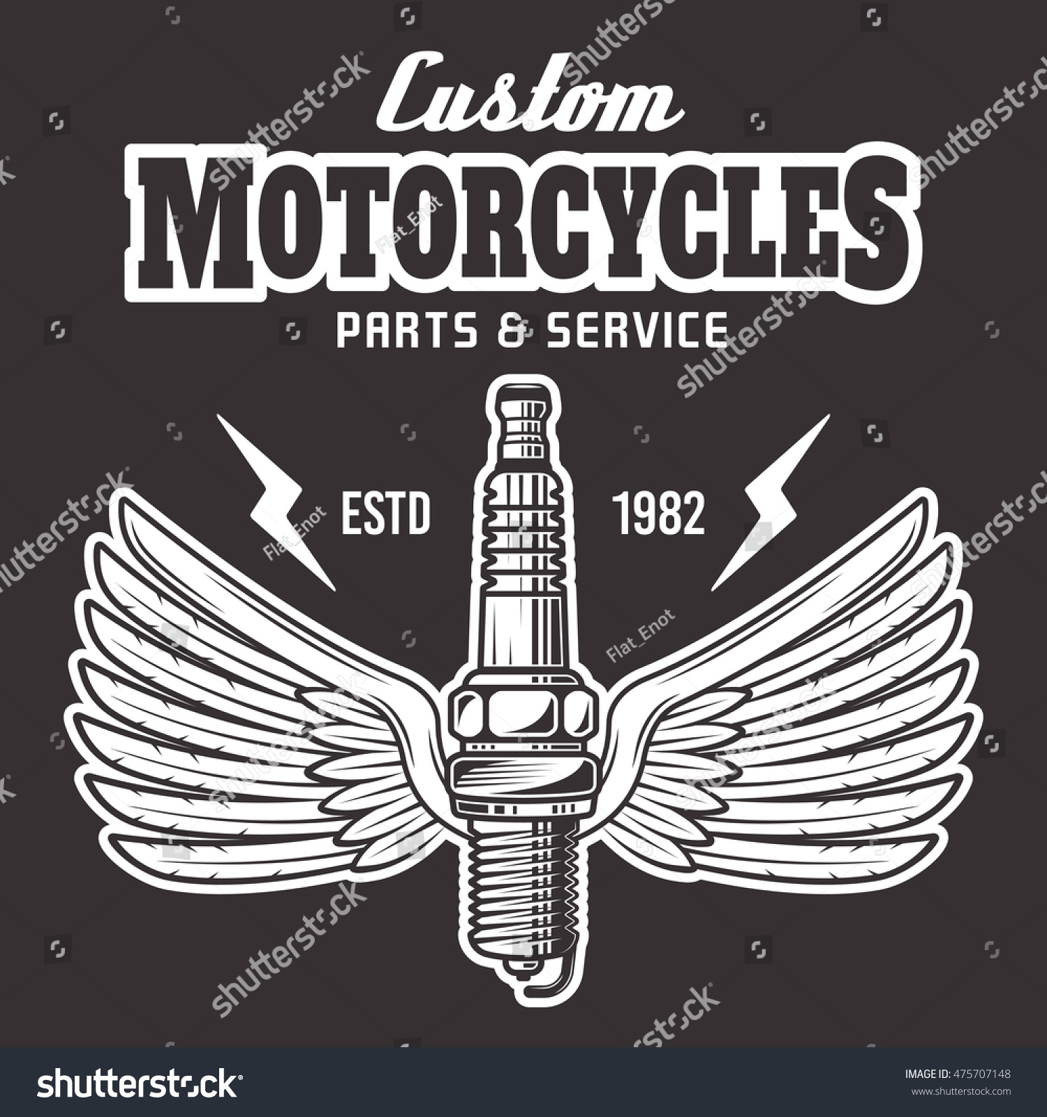 Spark Plug Wings Sample Text Vector Stock Vector (Royalty Free ...