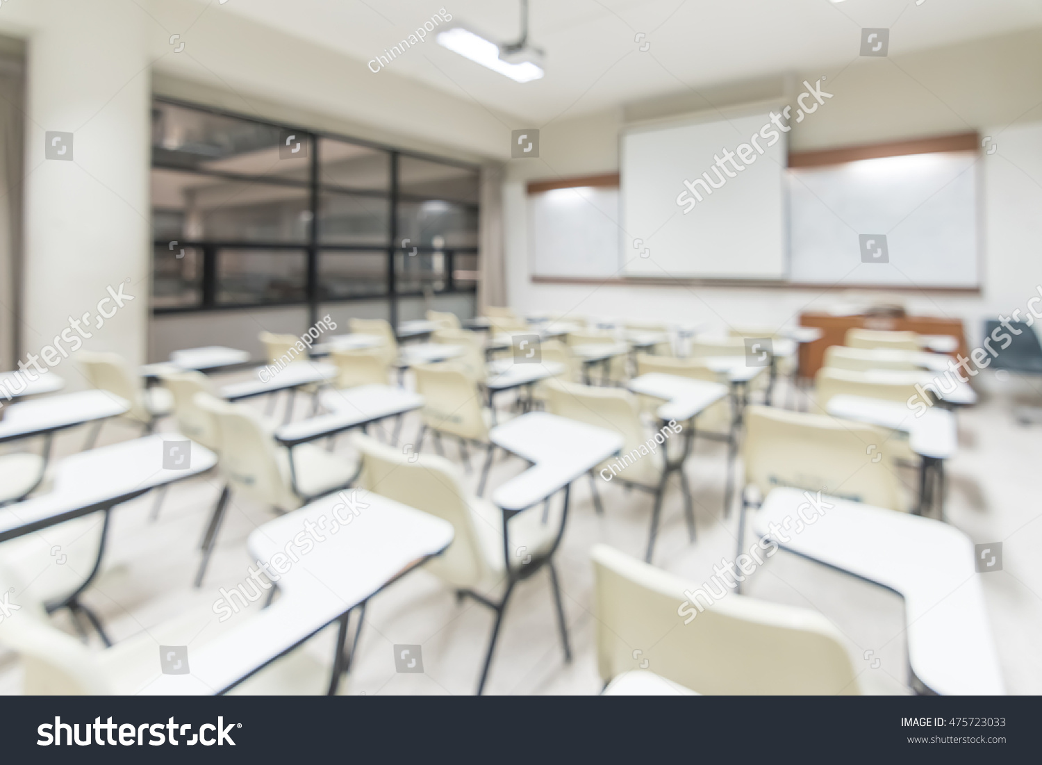 Blur Classroom Education Background Empty School Stock Photo 475723033 ...