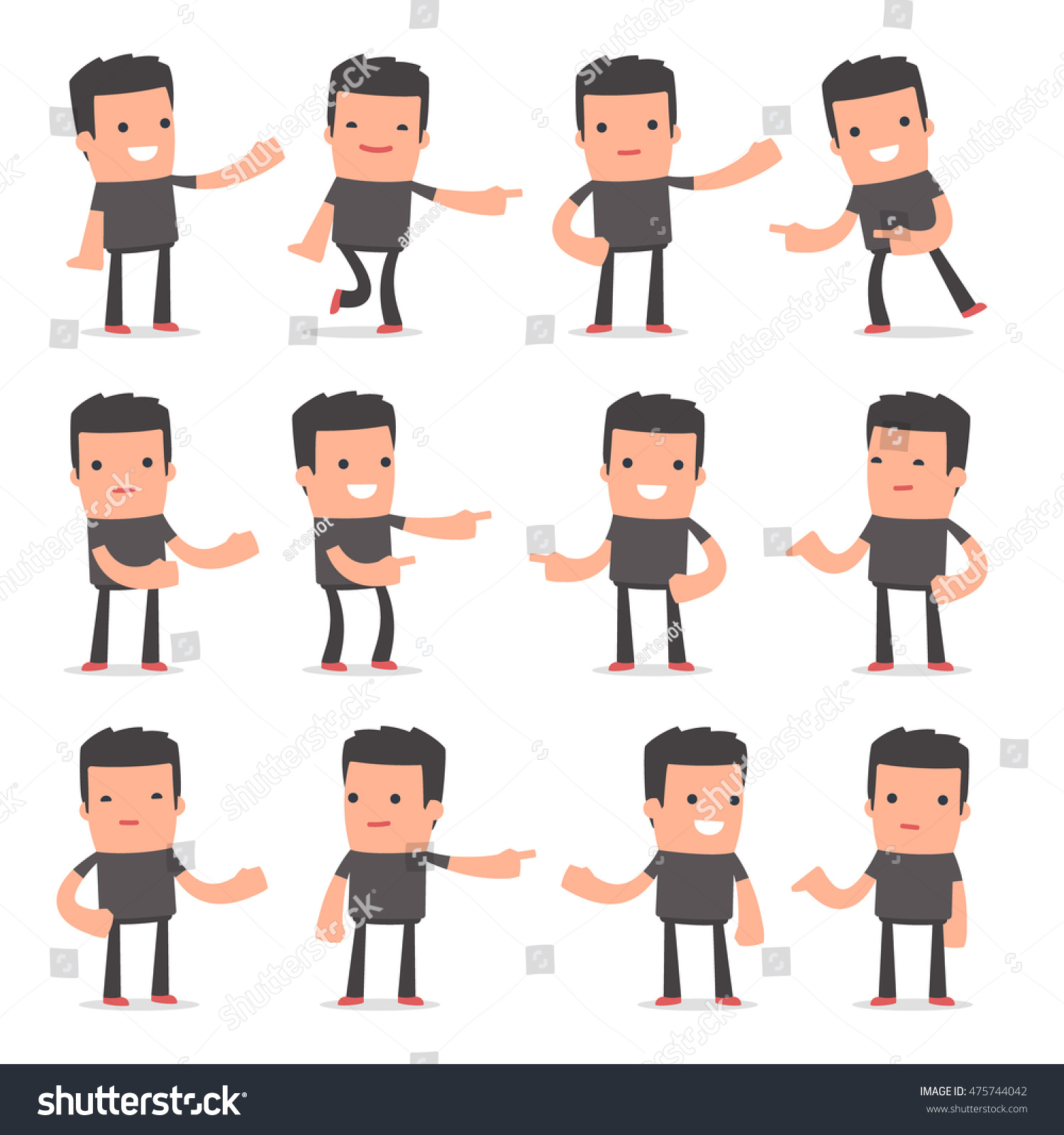 Set Active Positive Character Bully Making Stock Vector (royalty Free 