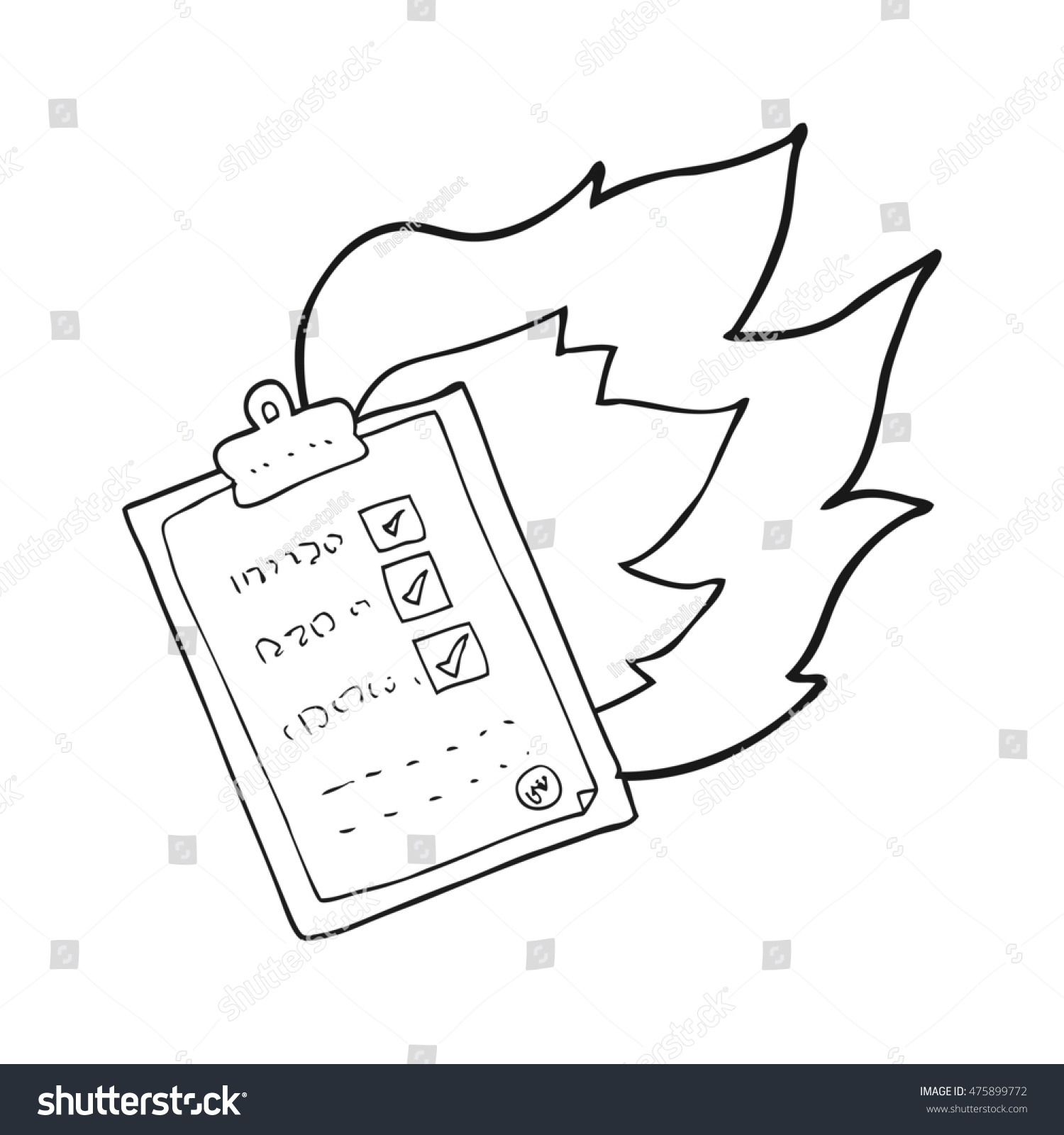 Freehand Drawn Black White Cartoon Checklist Stock Illustration ...