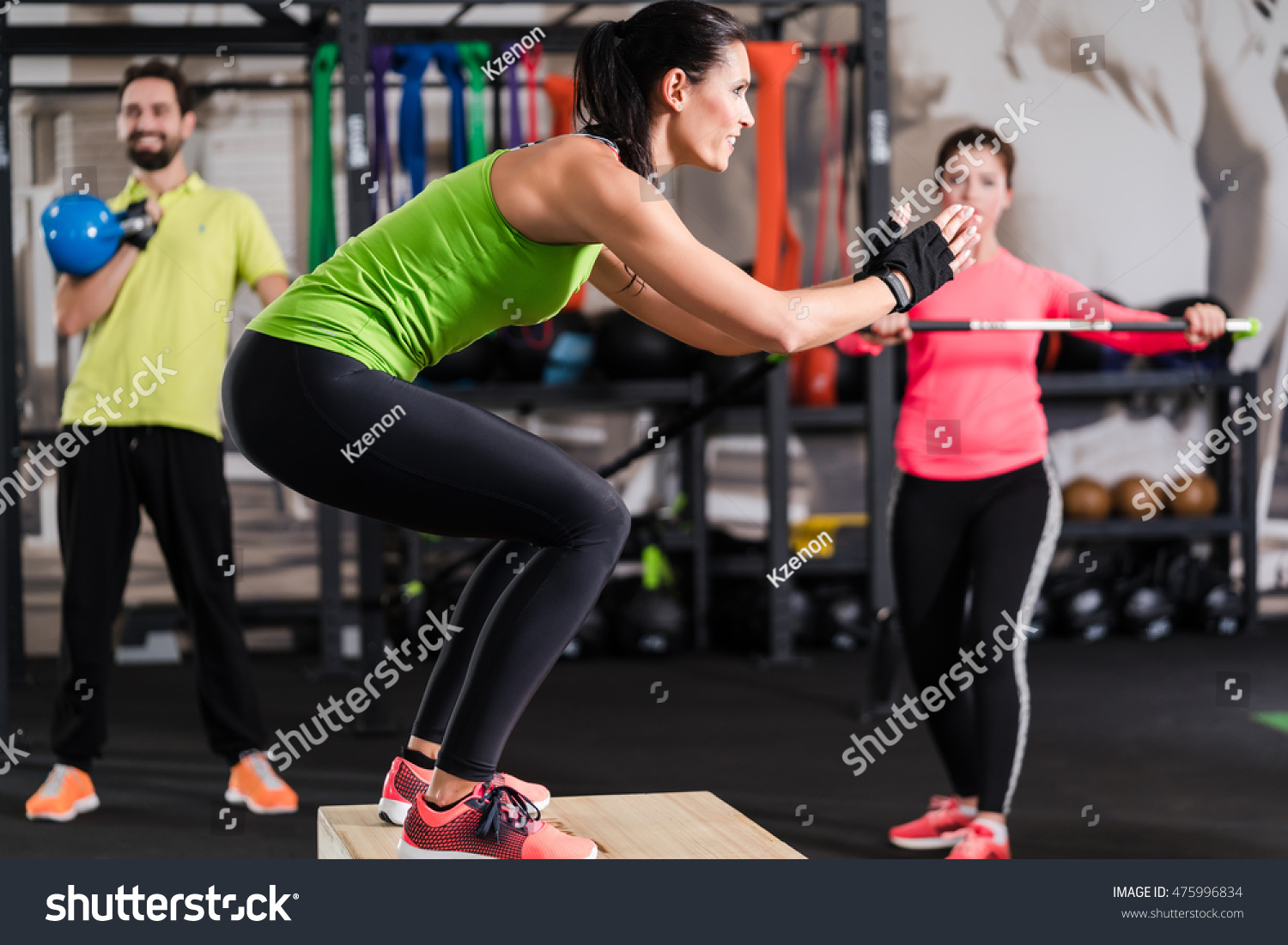 Group Men Woman Functional Training Gym Stock Photo 475996834