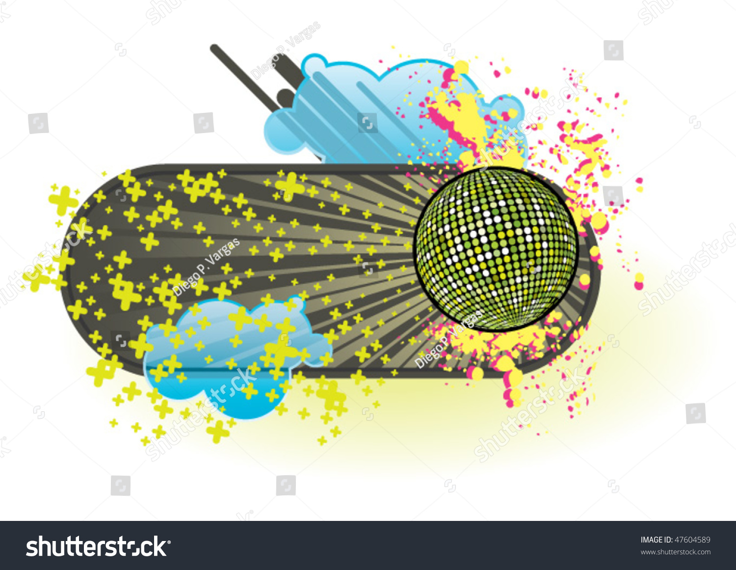 Funky Banner Mirrorball Cmyk Vector Illustration Stock Vector Royalty Free 47604589 Shutterstock 7910