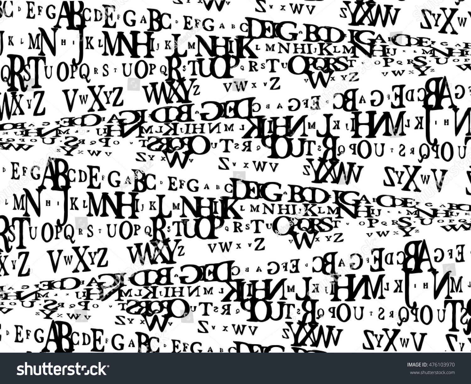 Alphabet Vector Background White Background Black Stock Vector (Royalty