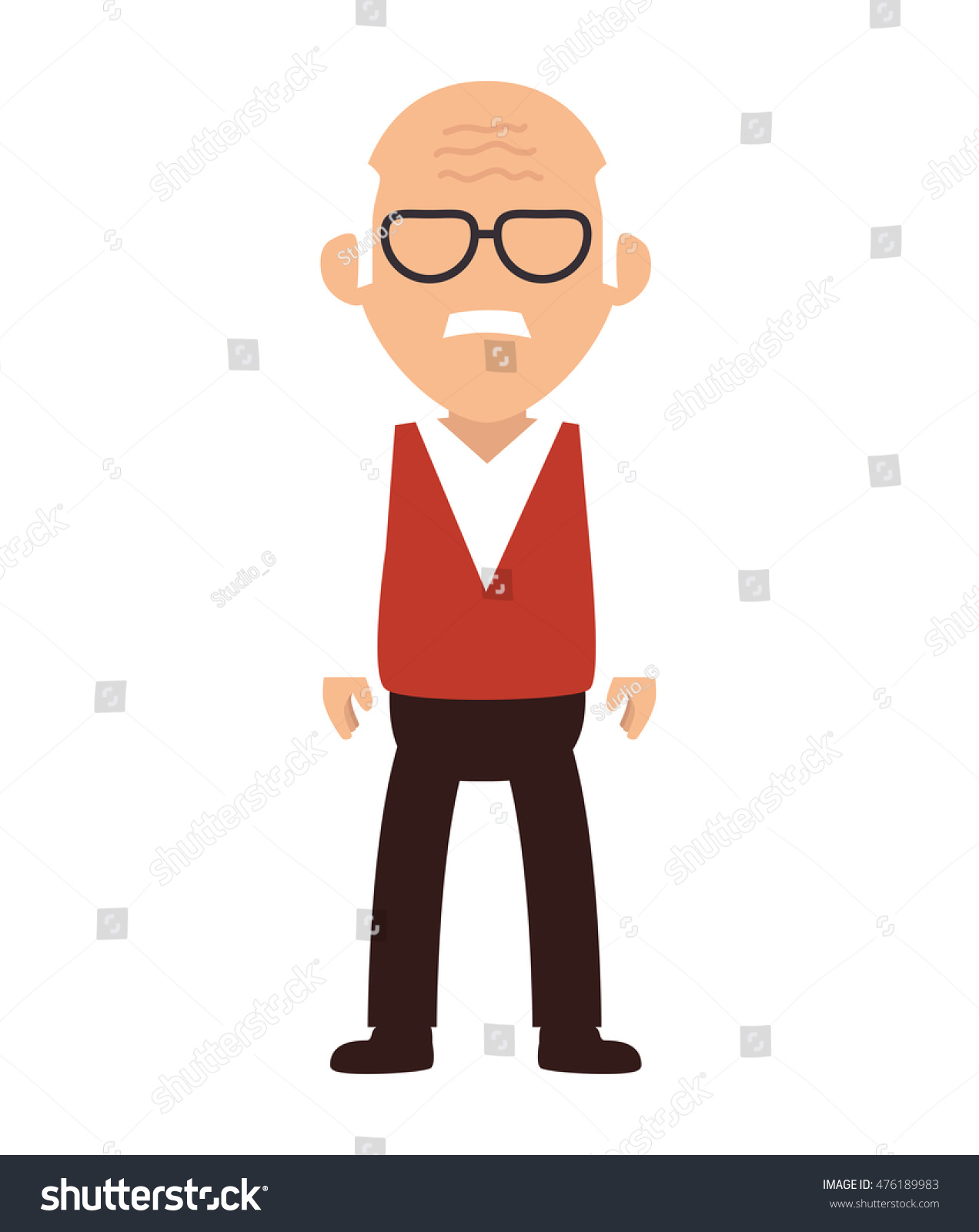 Old Man Cartoon Person Wearing Glasses Stock Vector Royalty Free