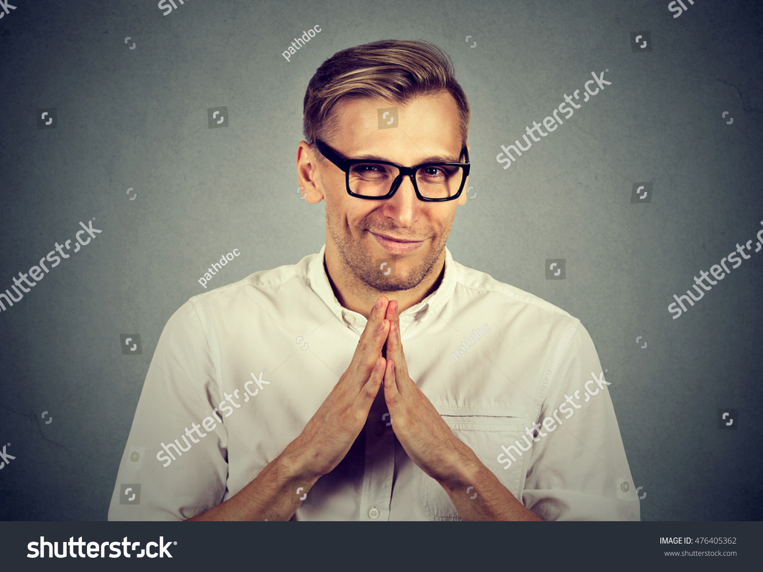 Sneaky Scheming Young Man Trying Plot Stock Photo 476405362 Shutterstock