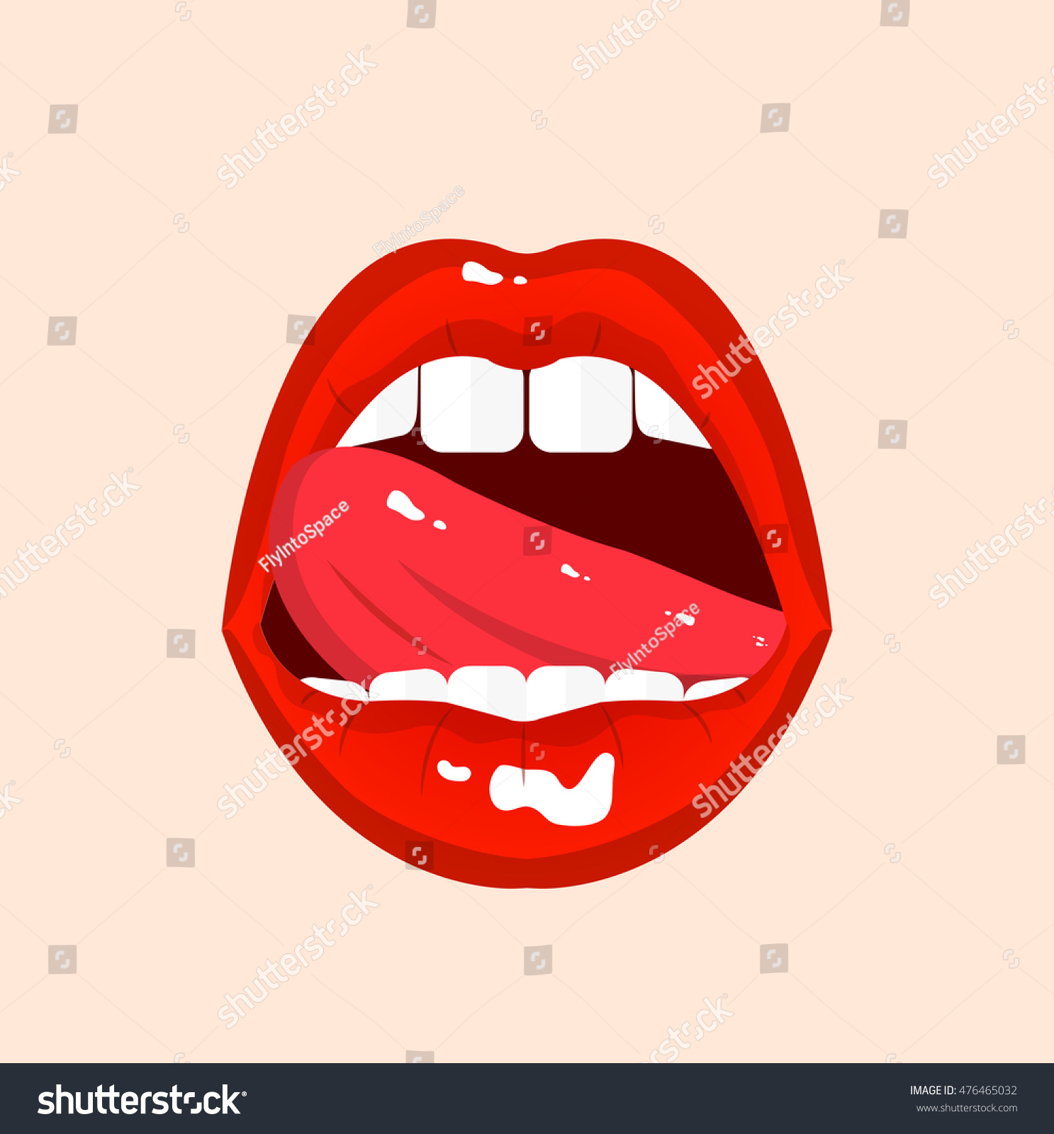 Sexy Open Mouth Tongue Hanging Out Stock Illustration Shutterstock