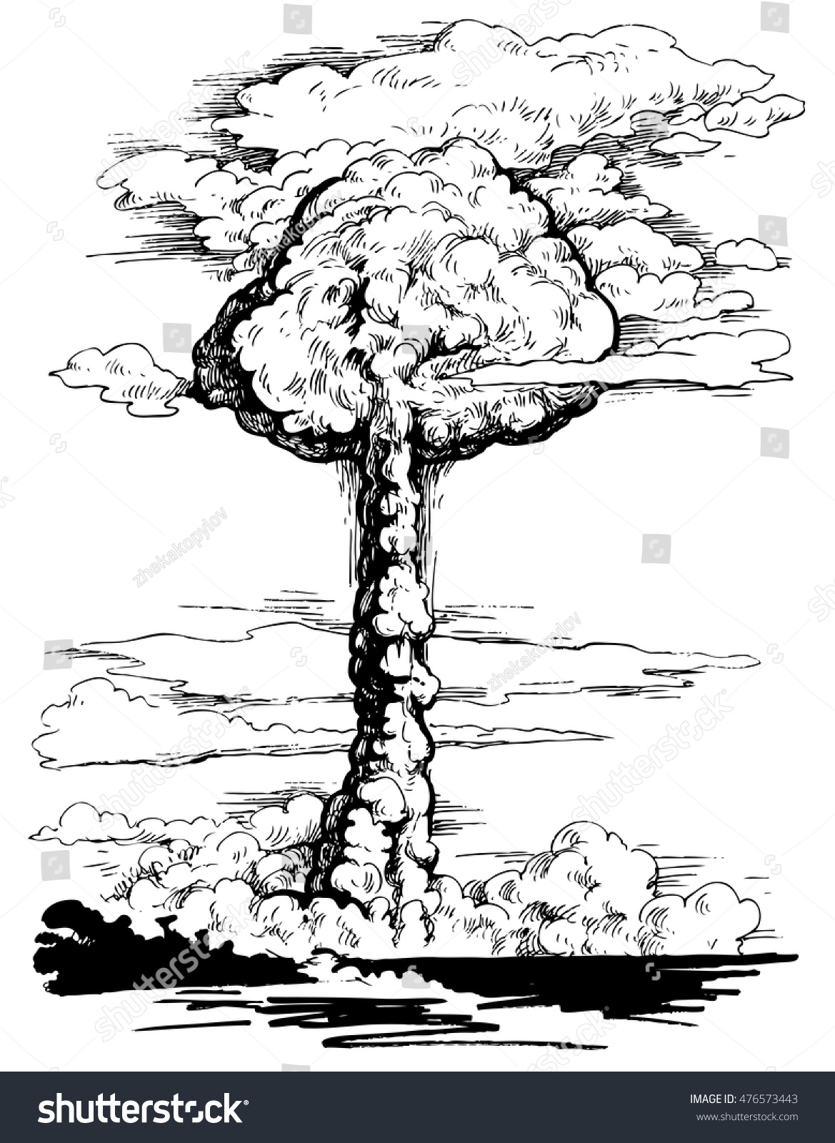 Нарисовать ядерный взрыв