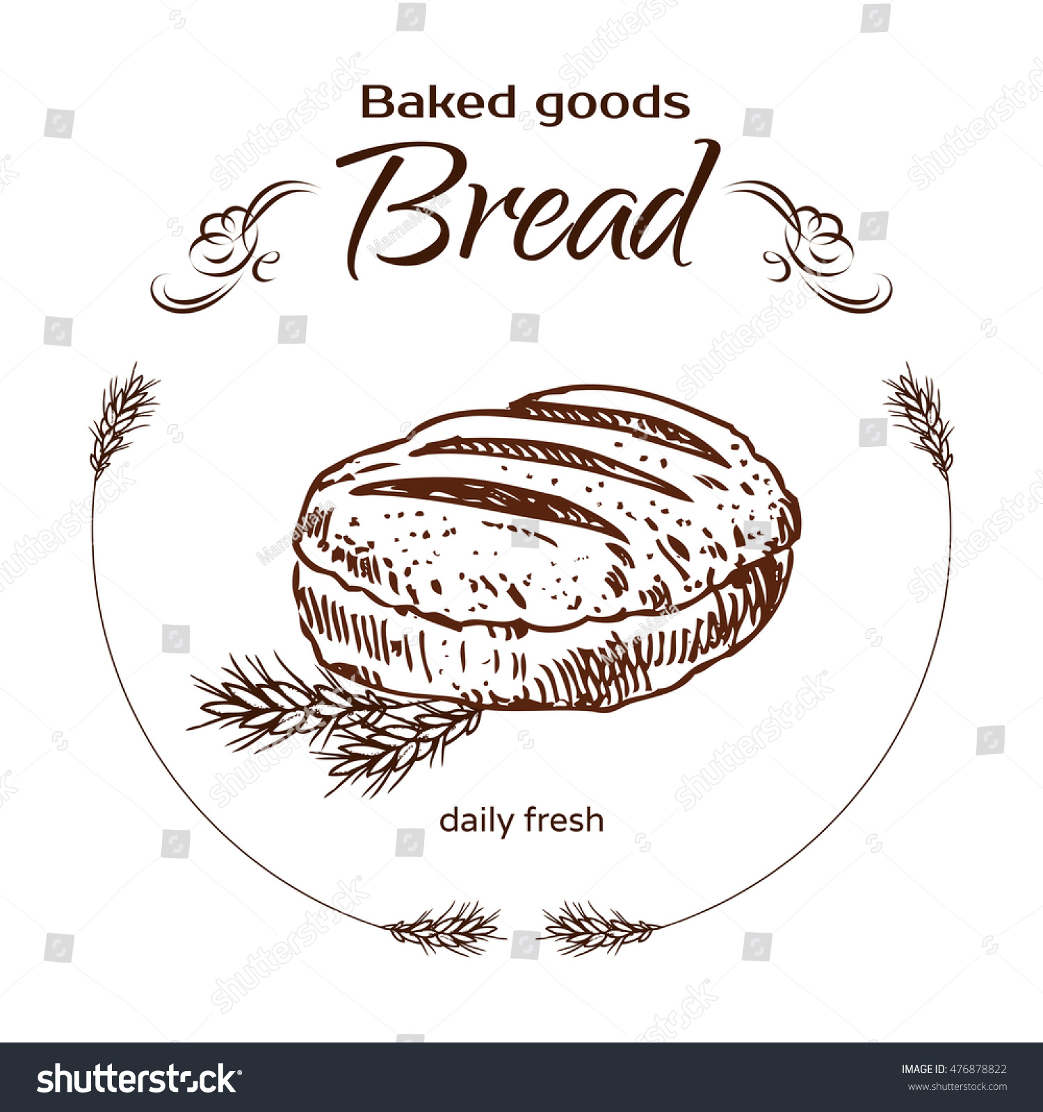 Монохром для декупажа хлеб