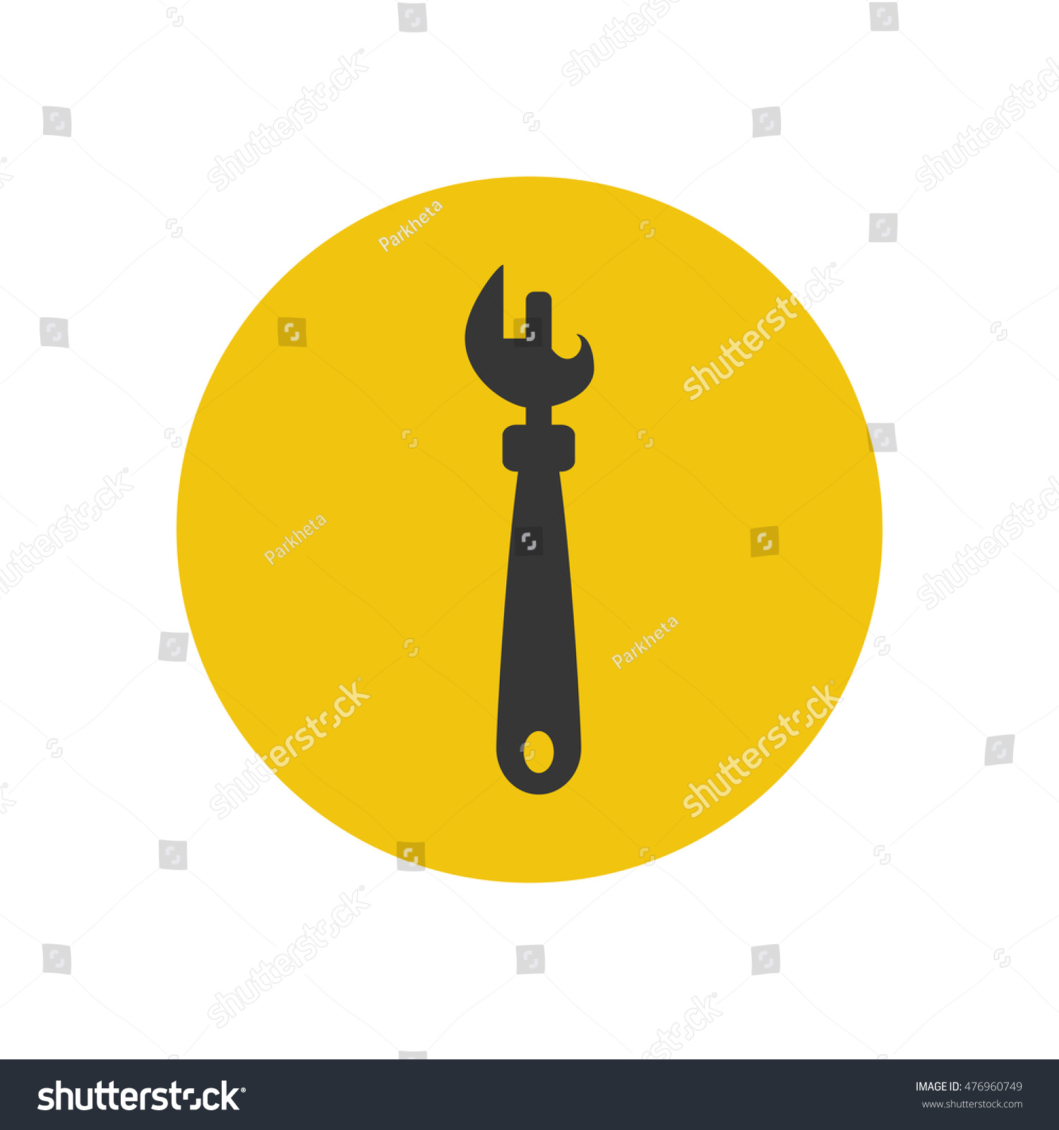 Can Opener Silhouette On Yellow Background Stock Illustration 476960749 ...