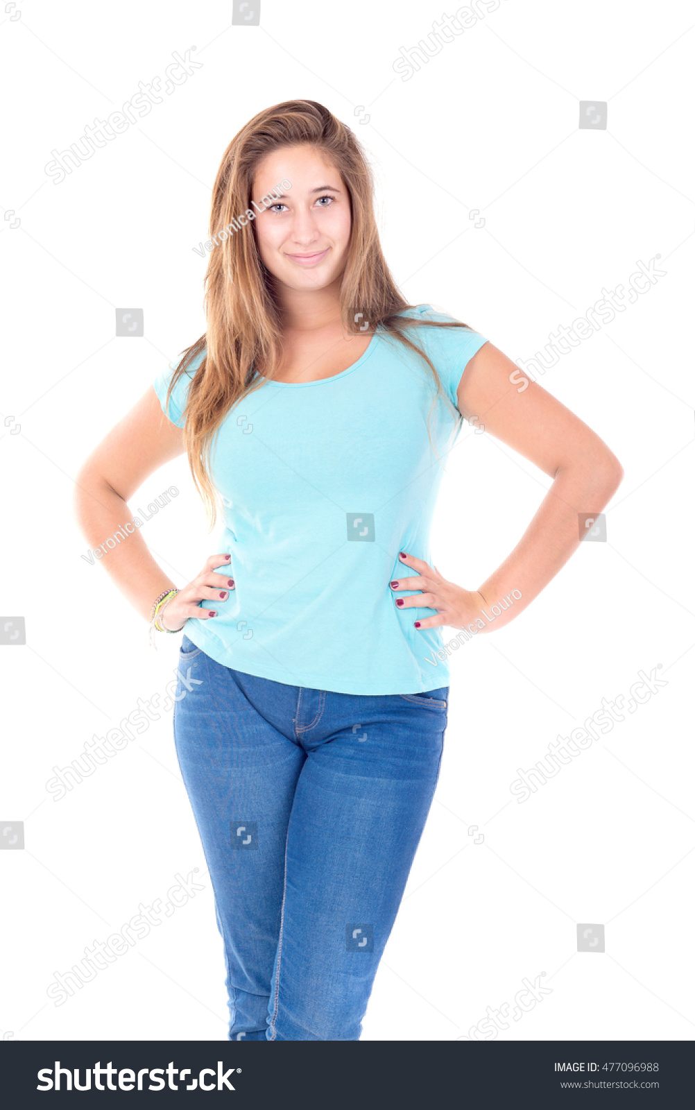 Teenage Girl Isolated White Background Stock Photo 477096988 | Shutterstock