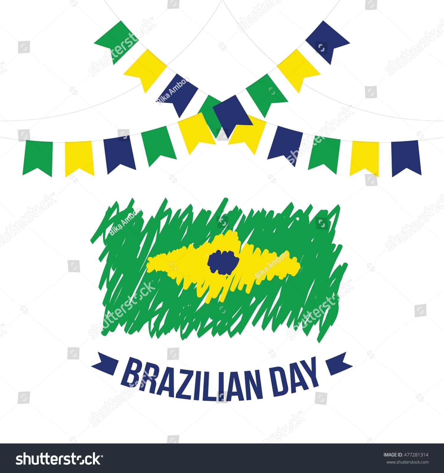 Brazilian Day Logo Design Template Vector Stock Vector (Royalty Free