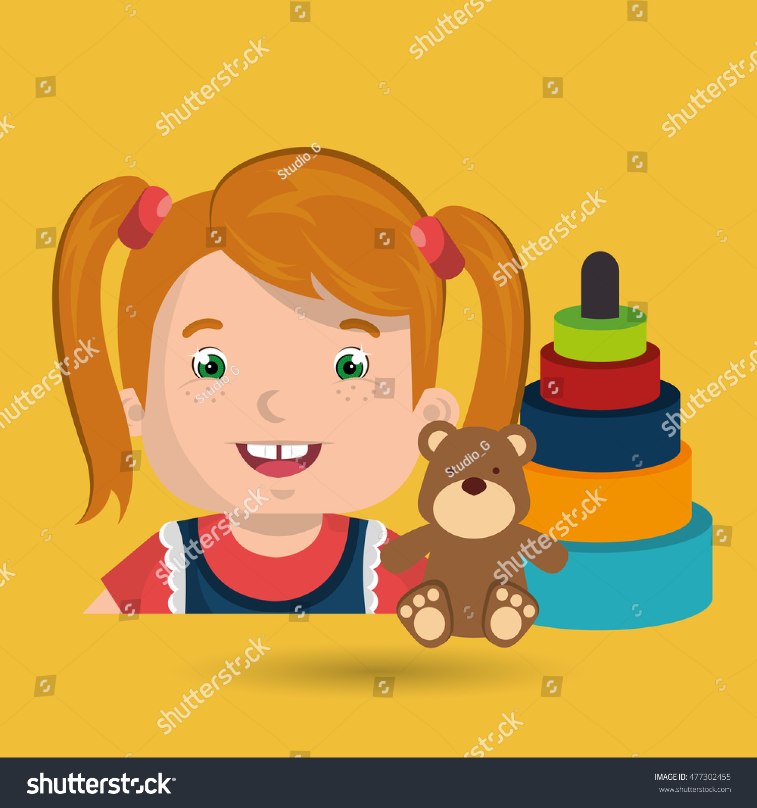 Girl Toys Cartoon Stock Vector Royalty Free 477302455 Shutterstock