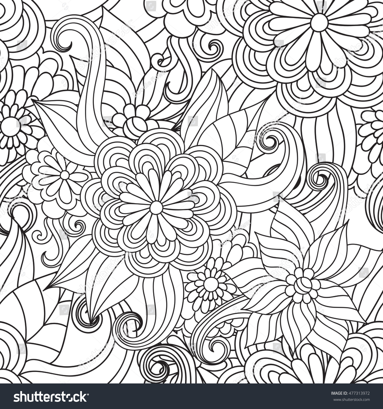 Doodle Abstract Flower Vector Illustration Stock Vector (Royalty Free ...