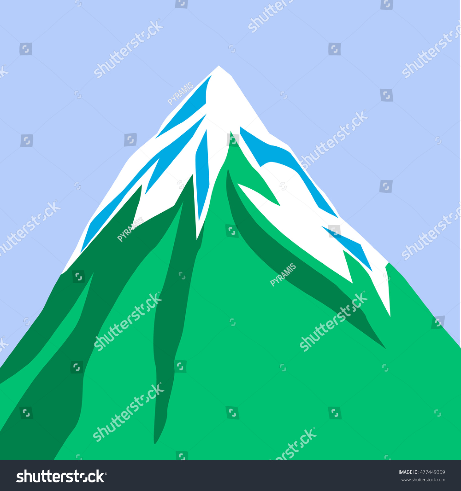 mountain-isolated-on-blue-background-green-stock-vector-royalty-free