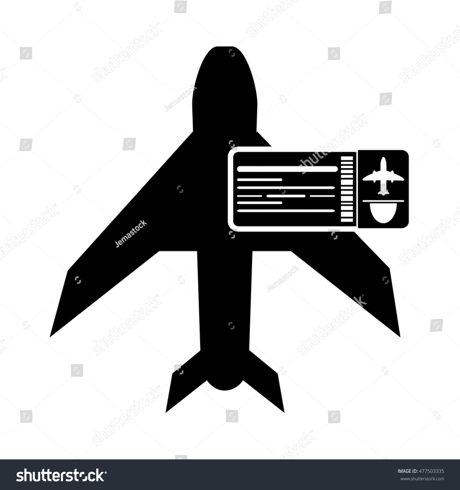 Airplane Boarding Pass Icon Stock Vector (Royalty Free) 477503335 ...