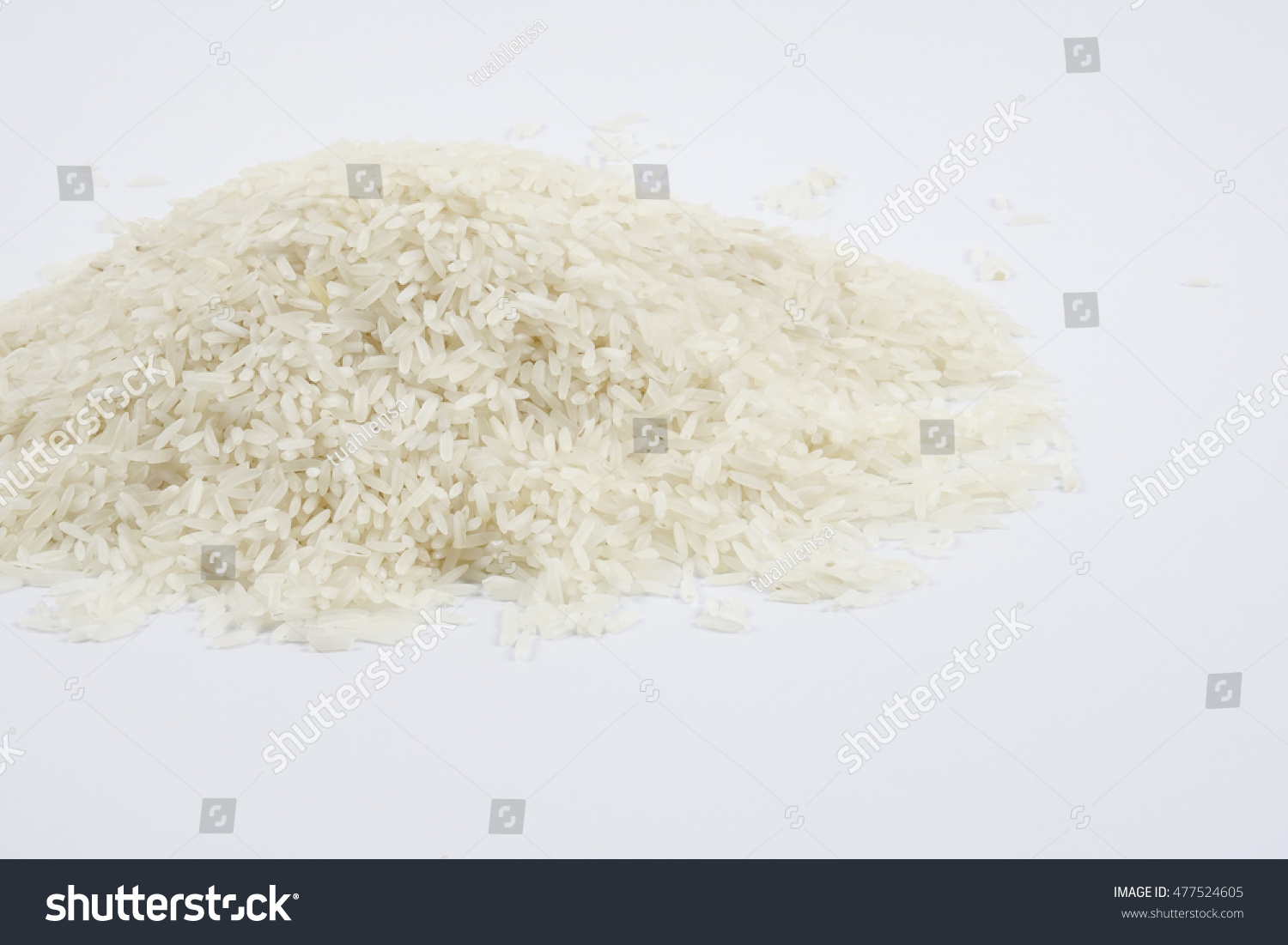 Rice On Pile Isolated On White Stock Photo 477524605 | Shutterstock