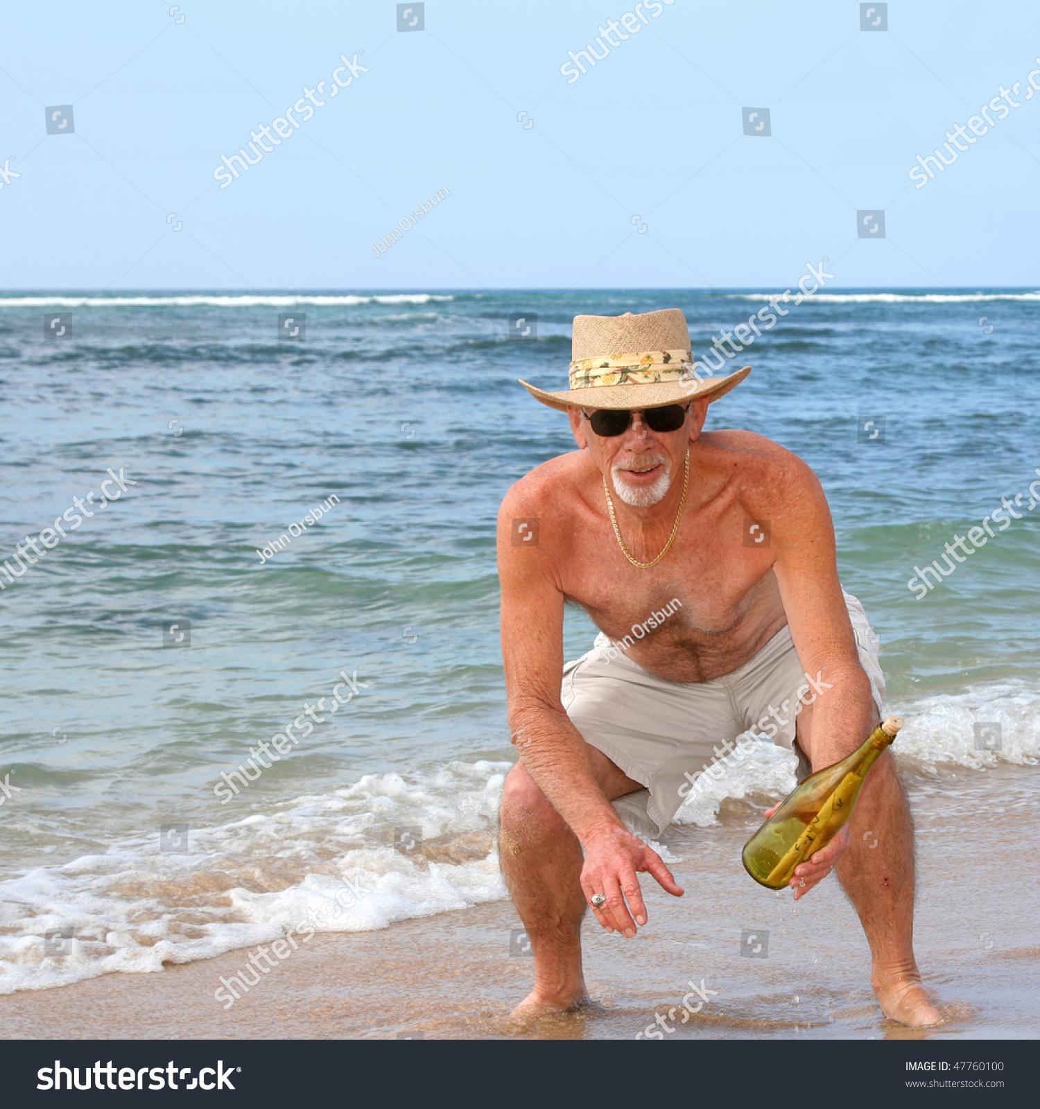 old man beach hat