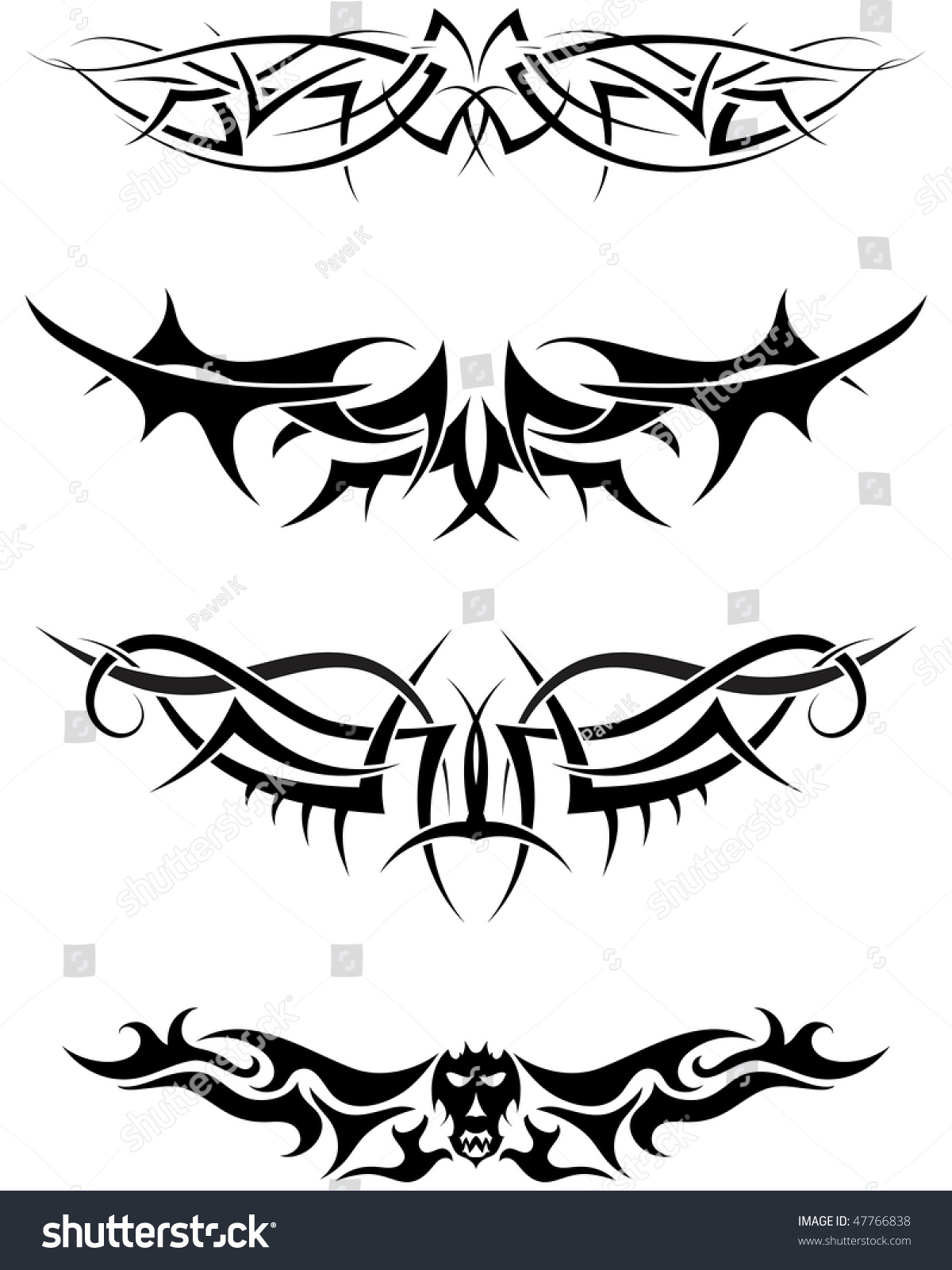 Patterns Tribal Tattoo Design Use Stock Illustration 47766838 ...