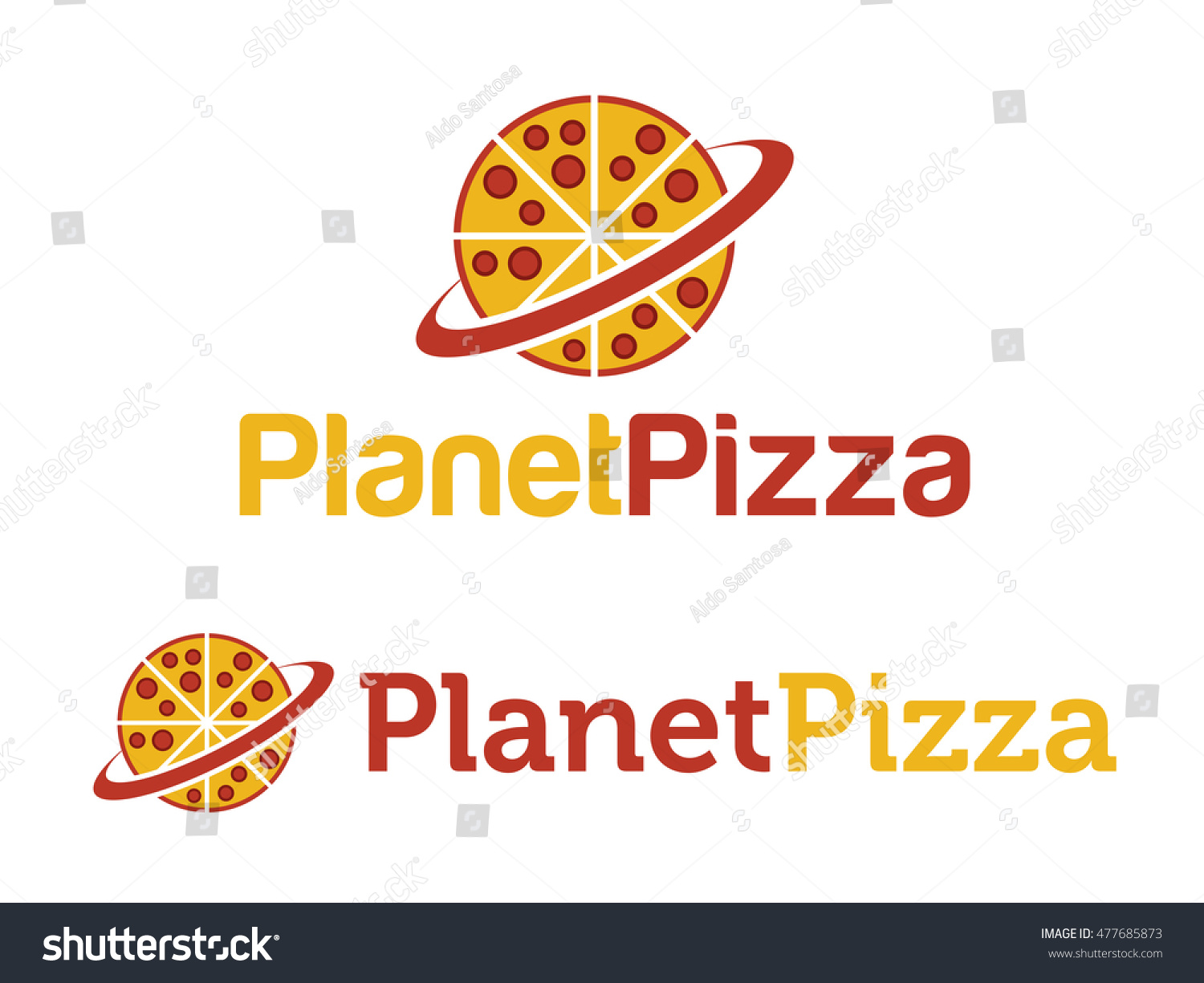 Planet Pizza Logo Stok Vektör (Telifsiz) 477685873.