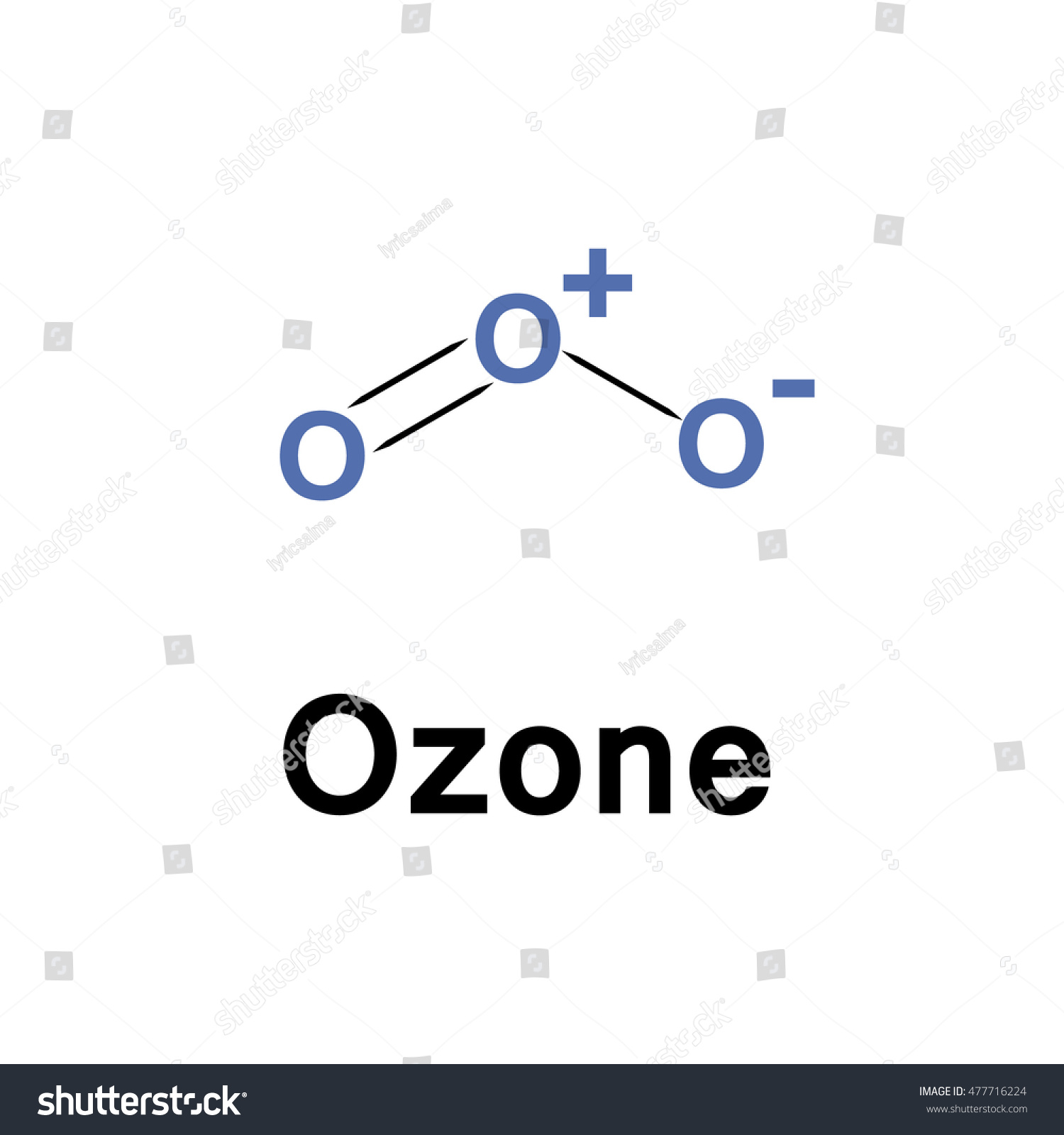 Ozone Molecule Structure Vector Chemical Formula Stock Vector (Royalty ...