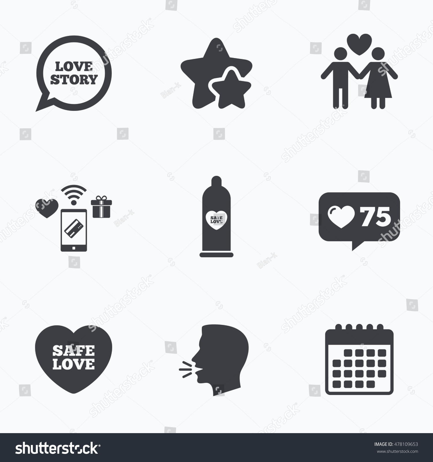 Condom Safe Sex Icons Lovers Couple Stock Vector Royalty Free 478109653 Shutterstock