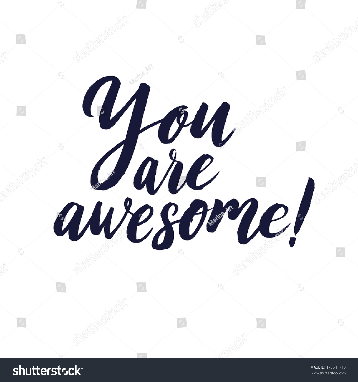 Vector Calligraphy You Awesome Poster Card Stock Vector (Royalty Free ...