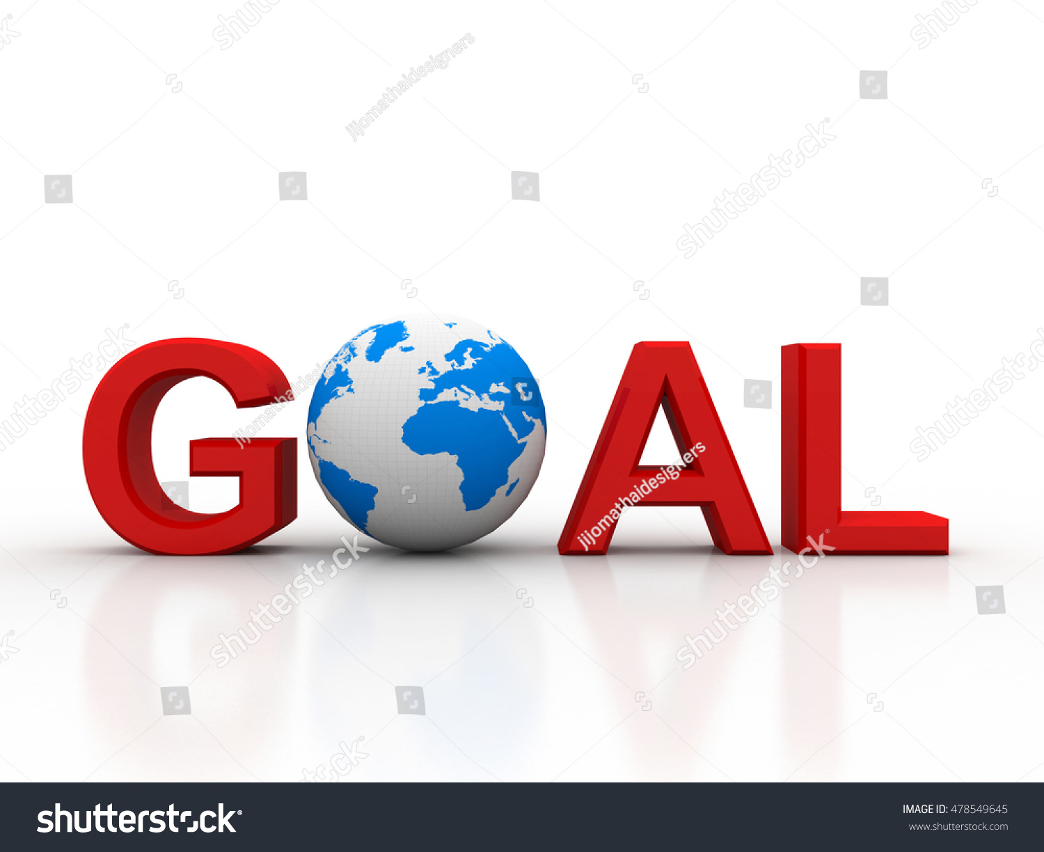 word-goal-3d-globe-replacing-letter-stock-illustration-478549645