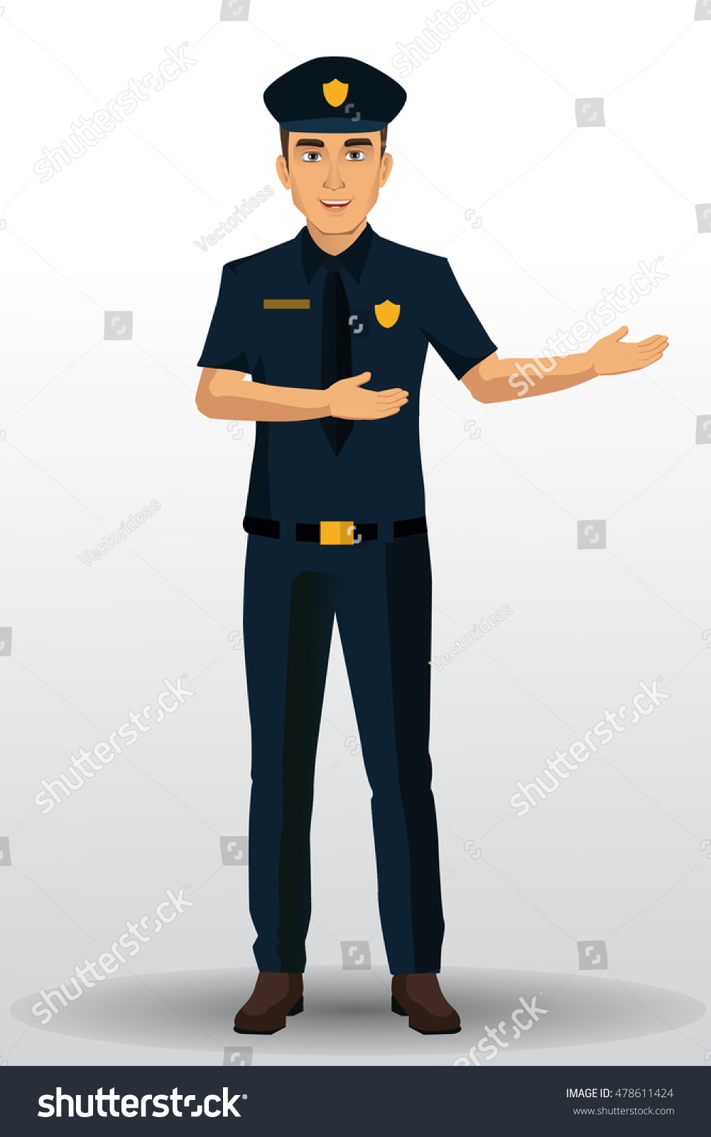 Police Officer Vector Illustration Policeman Character Stock Vector ...