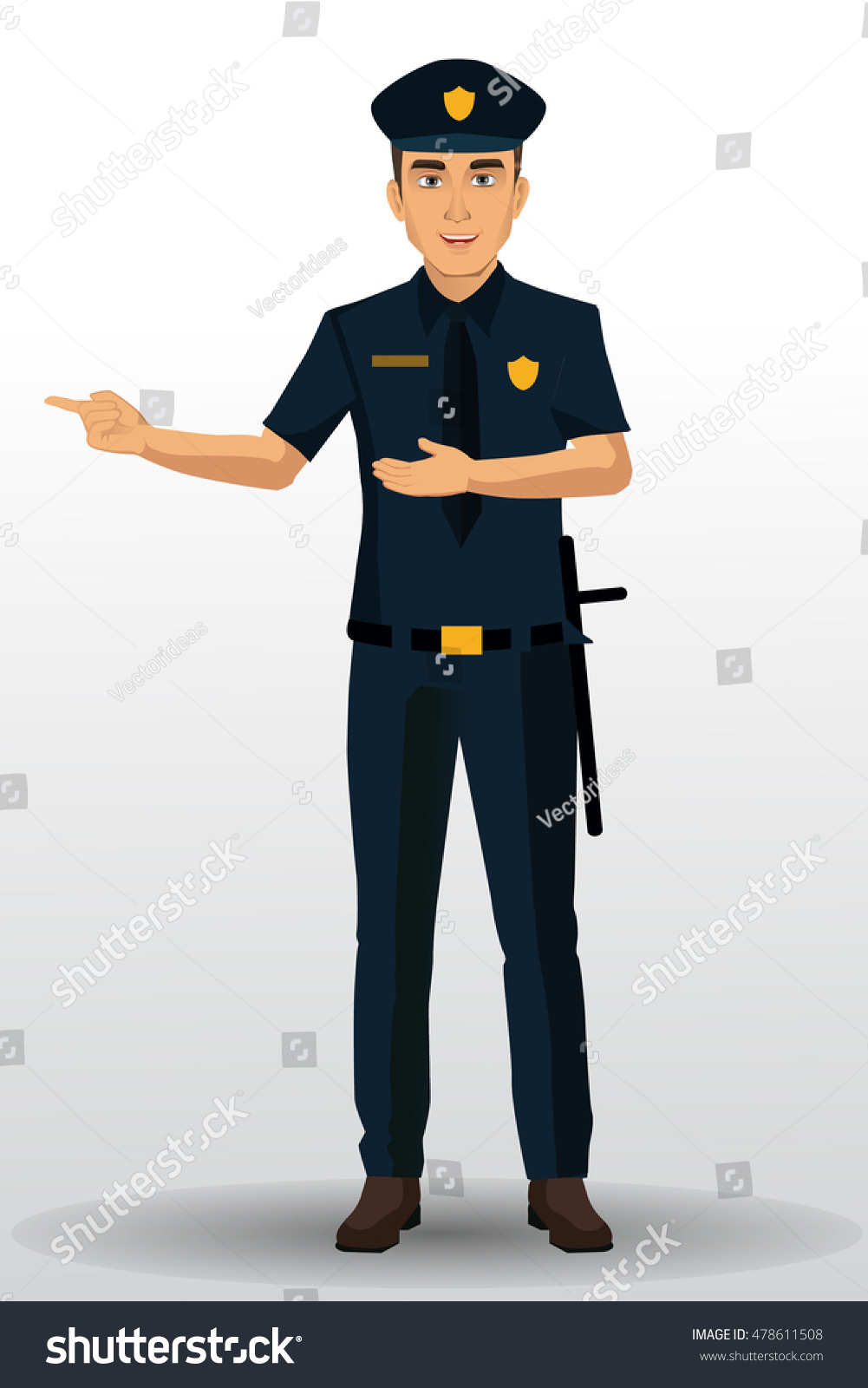 Police Officer Vector Illustration Policeman Character Stock Vector ...