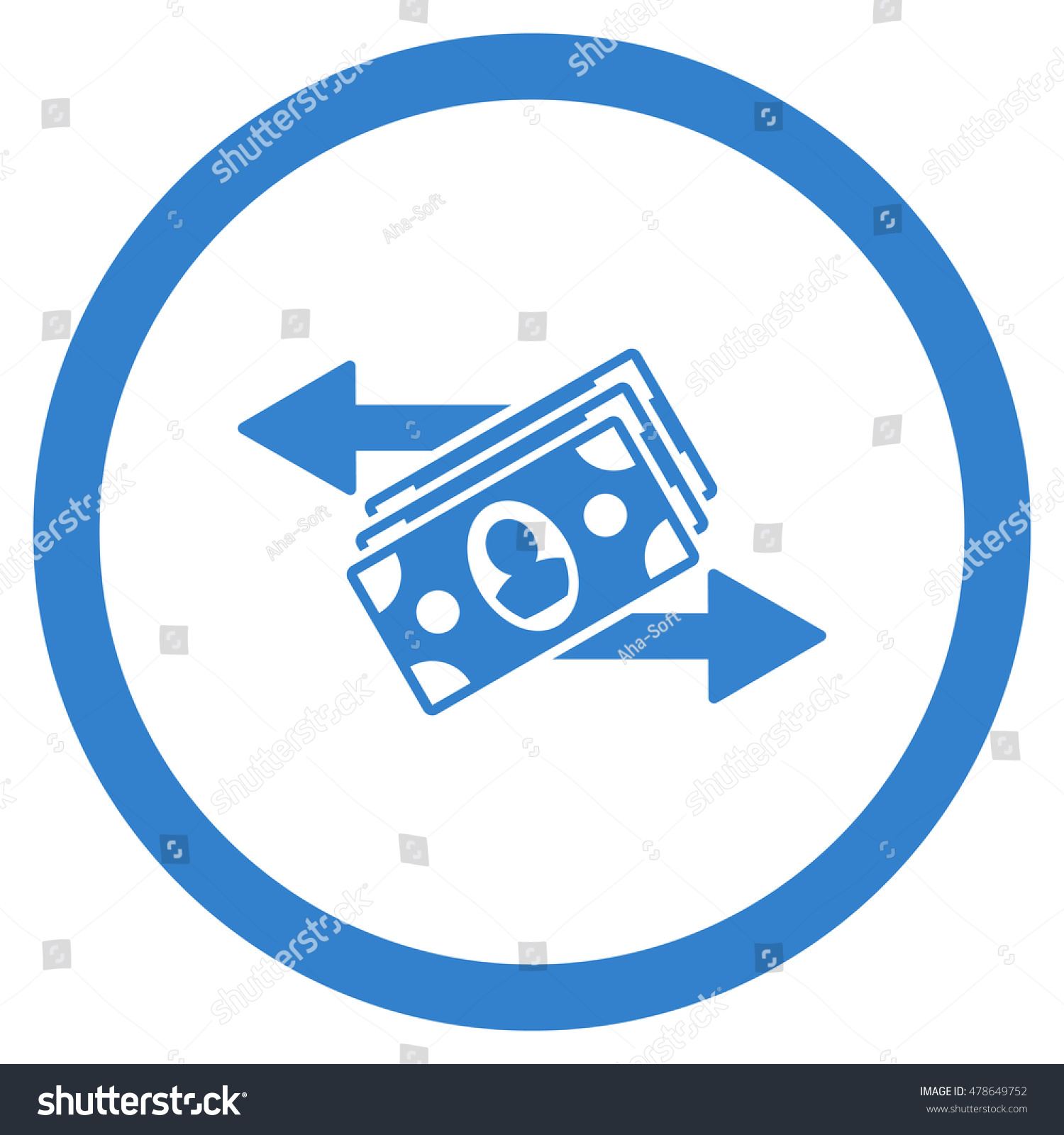 Banknotes Payments Rounded Icon Vector Illustration Stock Vector